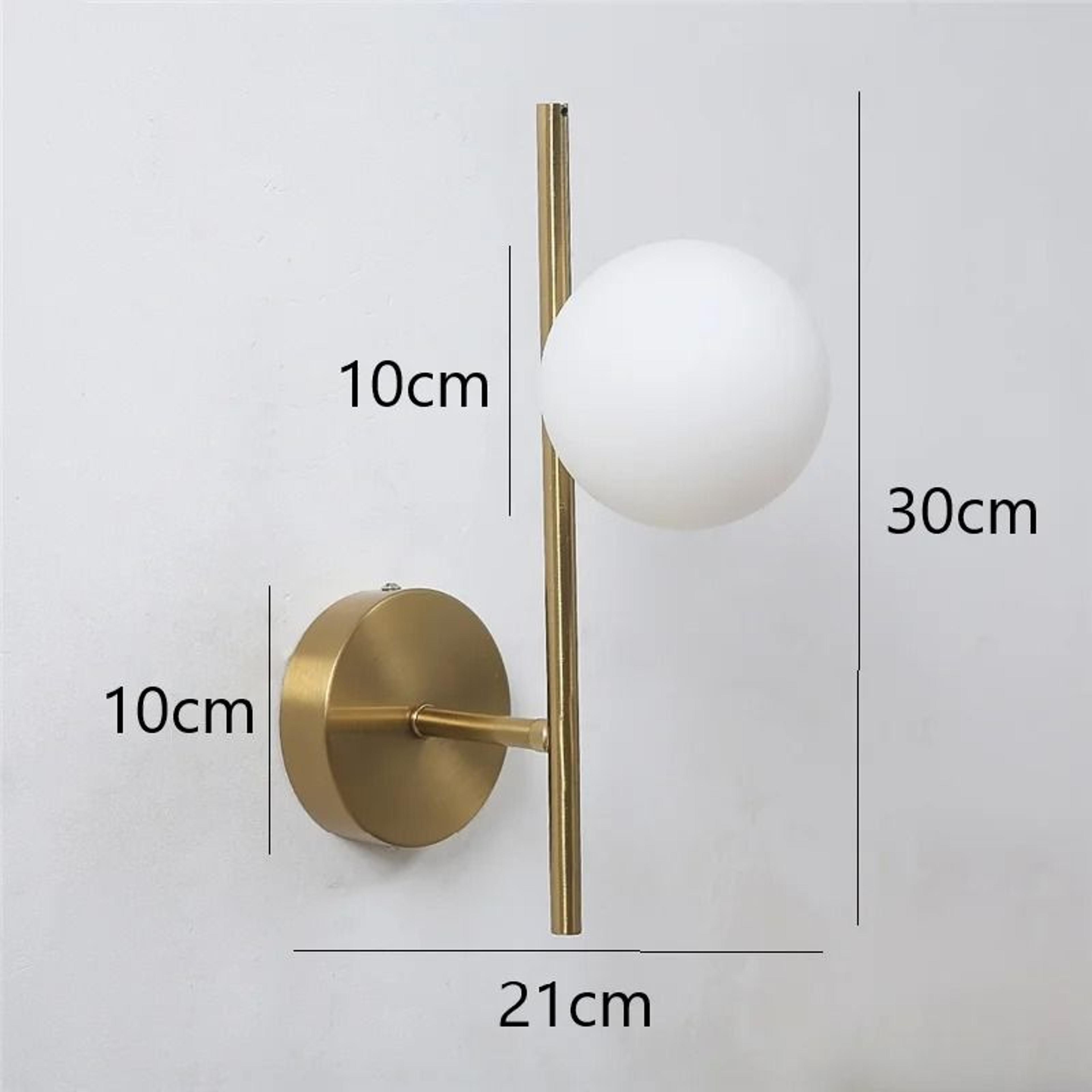 Modern Double Glass Ball LED Wall Lamp In Golden Finish 6