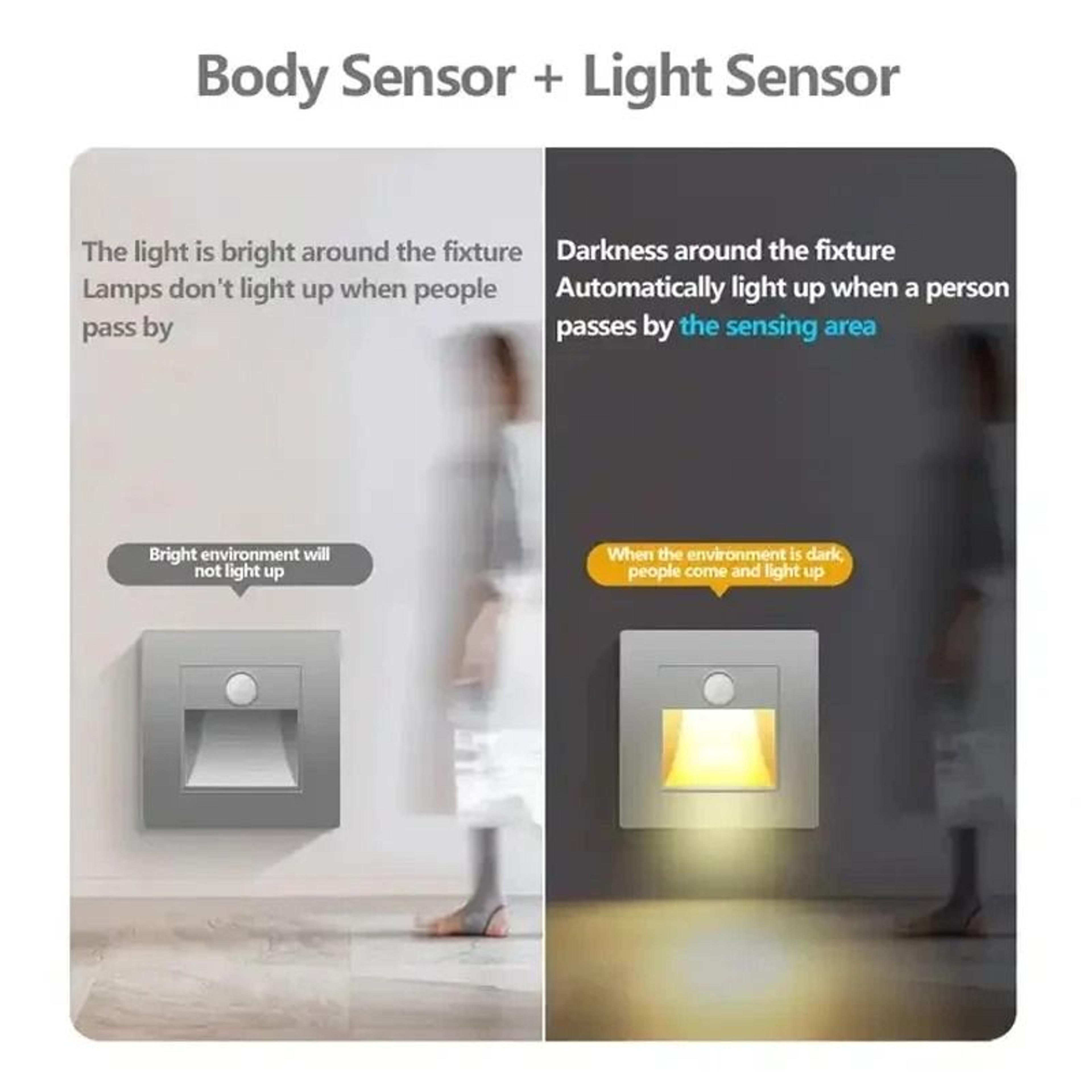 Smart Motion Sensor LED Recessed Step Light For Indoor Outdoor Stairs 4