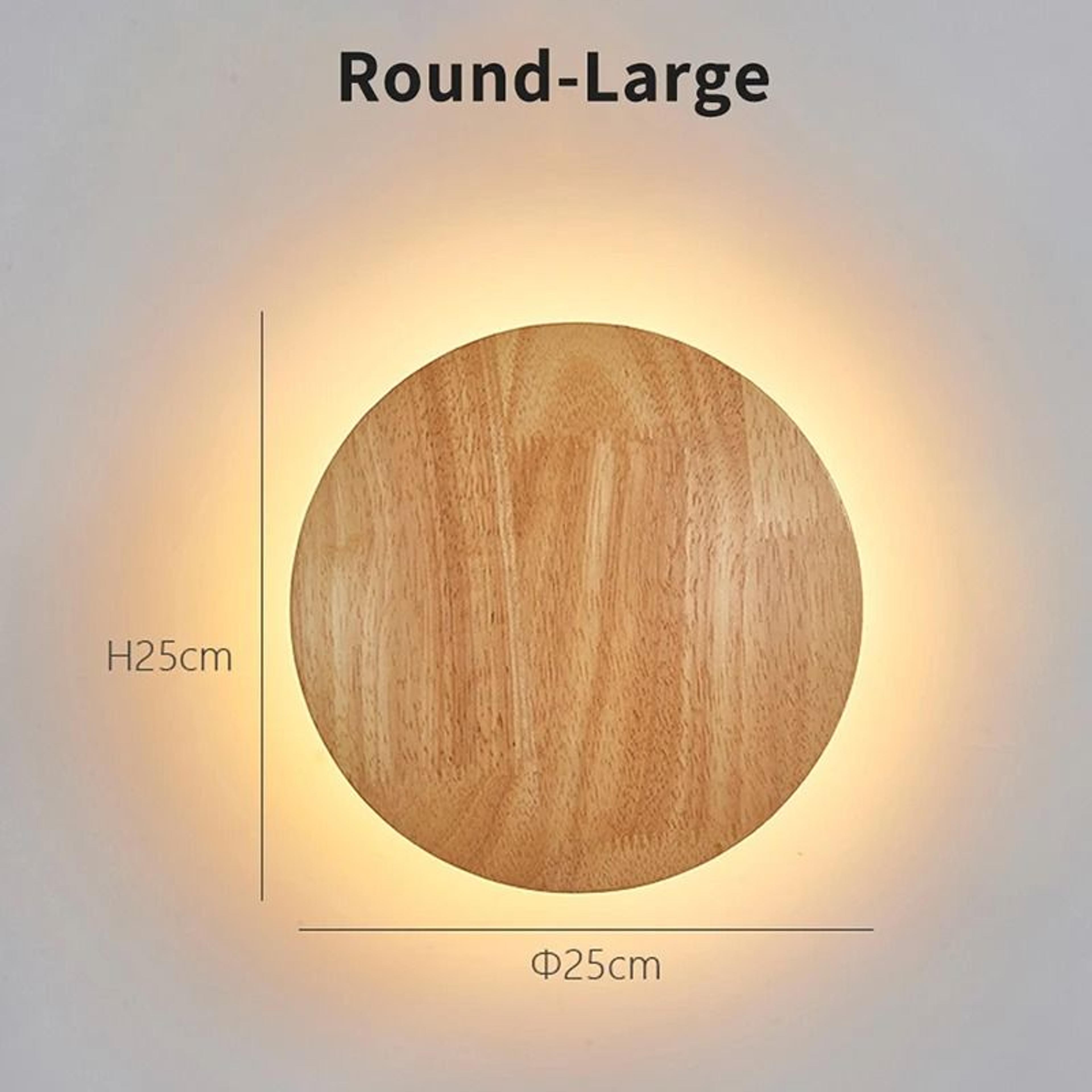 Nordic Circular Wooden LED Wall Lamp For Bedroom  Staircase 8