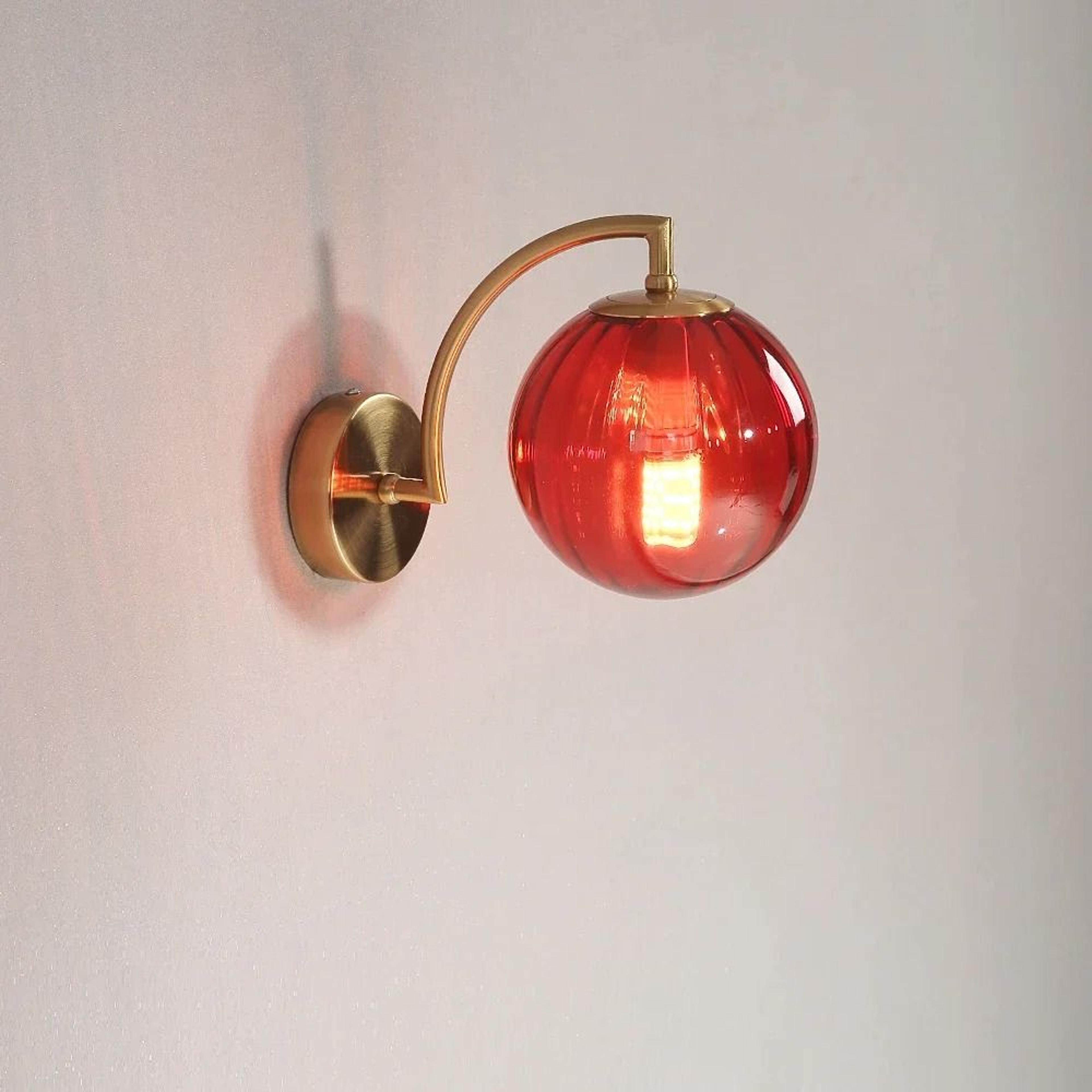 Modern Nordic Colored Glass LED Wall Lamp Bedroom Bedside Sconce 6