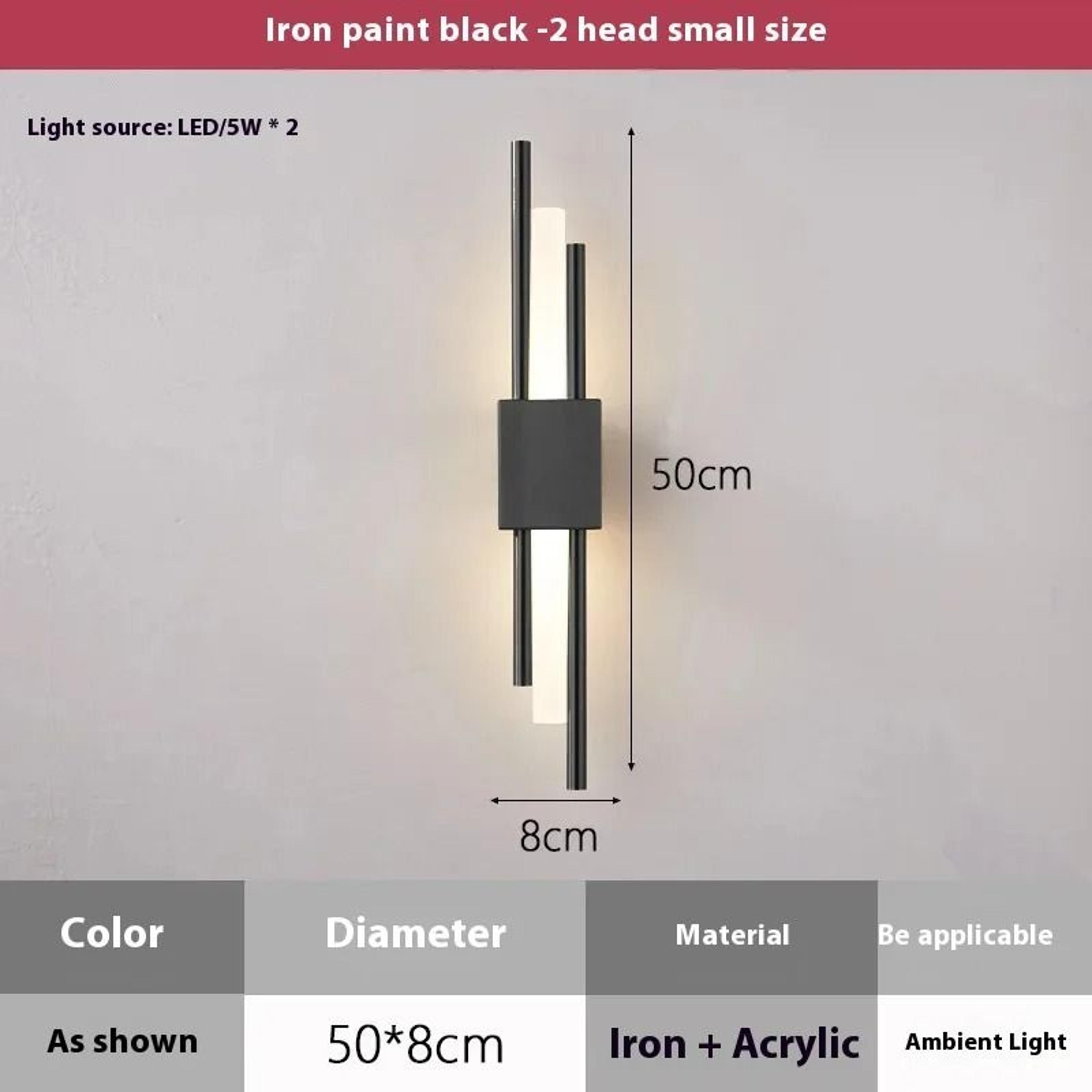 Modern LED Metal Acrylic Pipe Wall Lamp Sconce 6