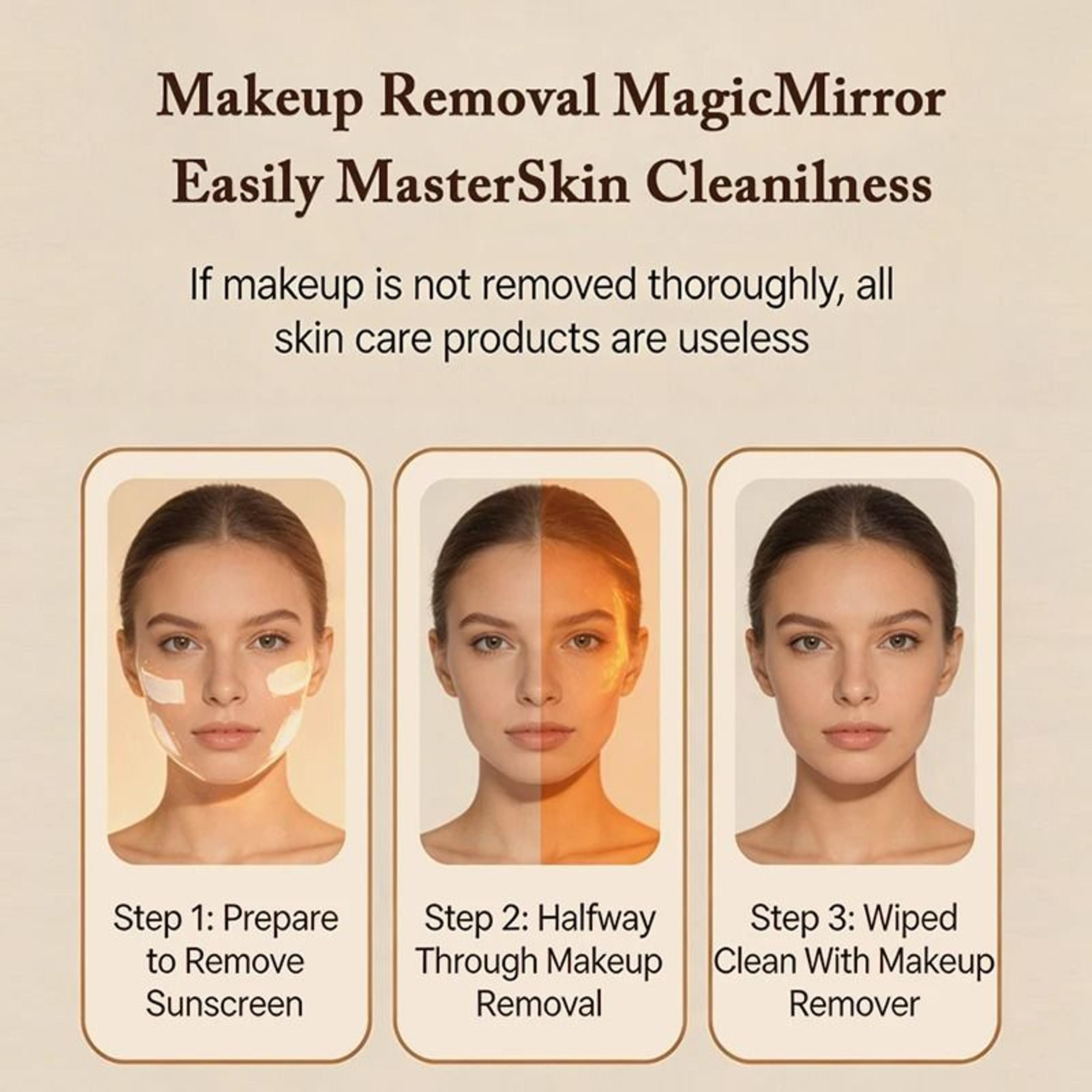 TJMIR UV Smart Sunscreen Portable LED Makeup Mirror With UV Detection 5