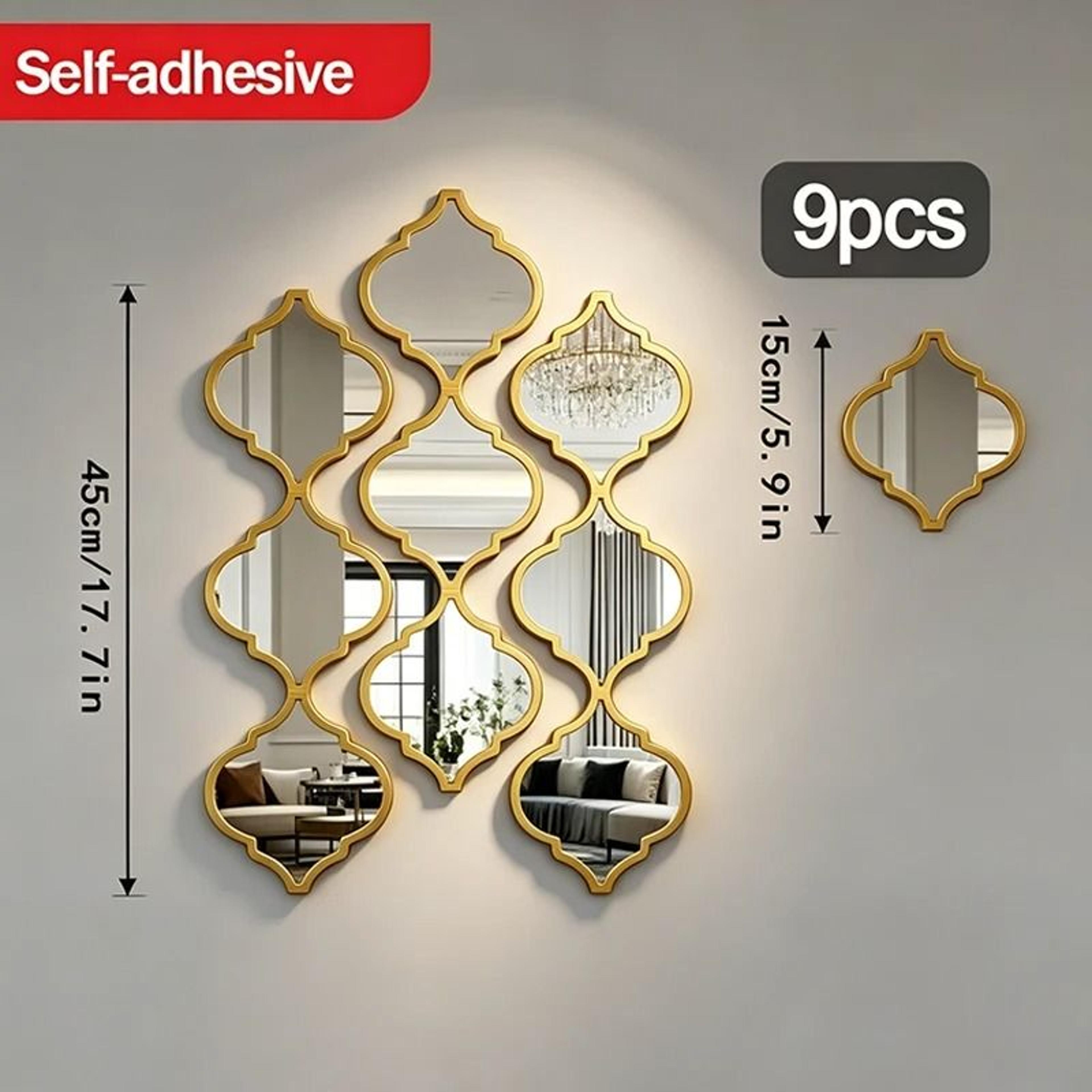 12Piece Moroccan Gold Wall Mirror Set  Vintage Arabesque Decorative Accent Mirrors 3