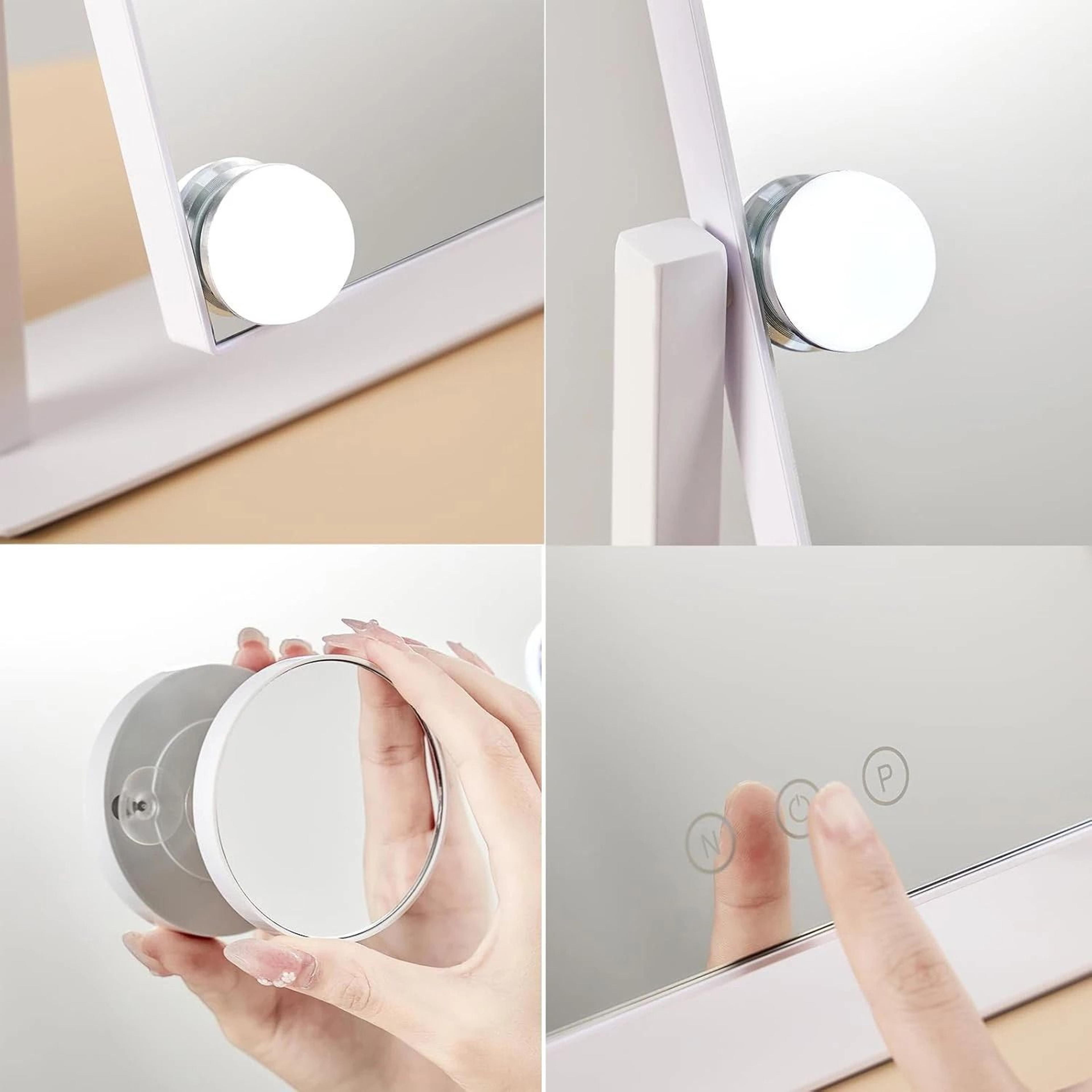 Hollywood Style Vanity Makeup Mirror With 12 Dimmable LED Bulbs  10X Magnification 5