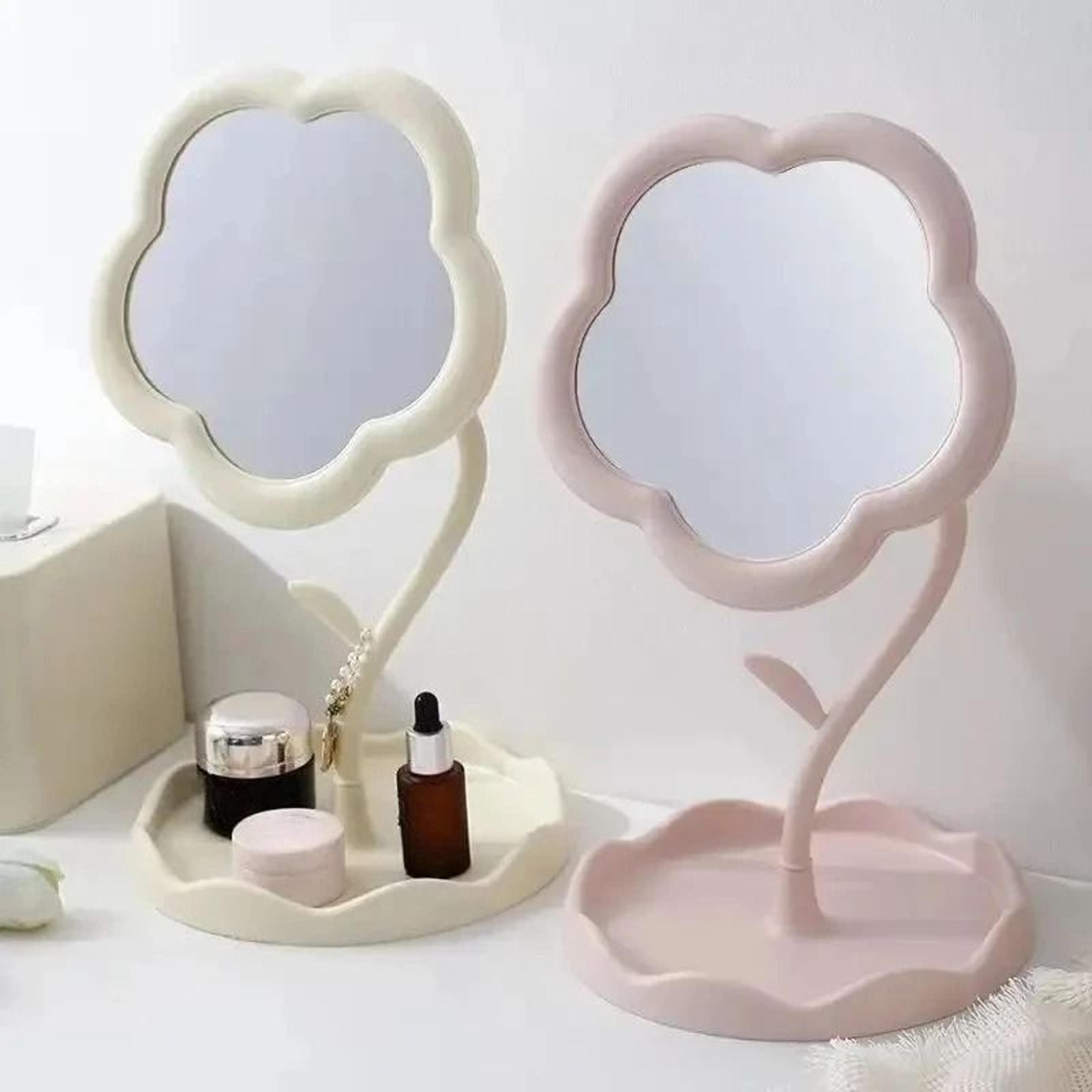 Creative Desktop Flower Mirror  Modern Aesthetic Tabletop Accent Mirror 4