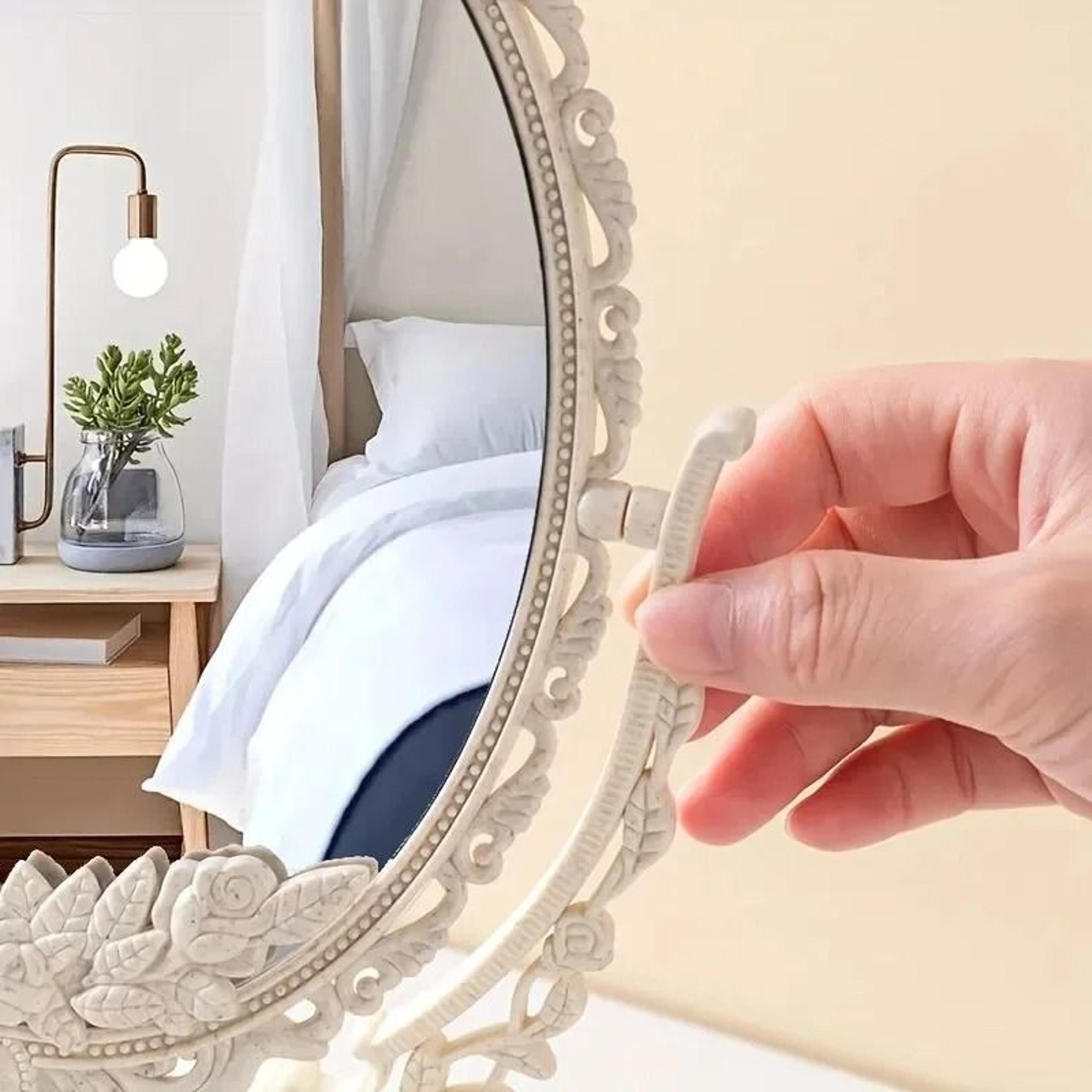 Vintage European DoubleSided Desktop Makeup Mirror 4