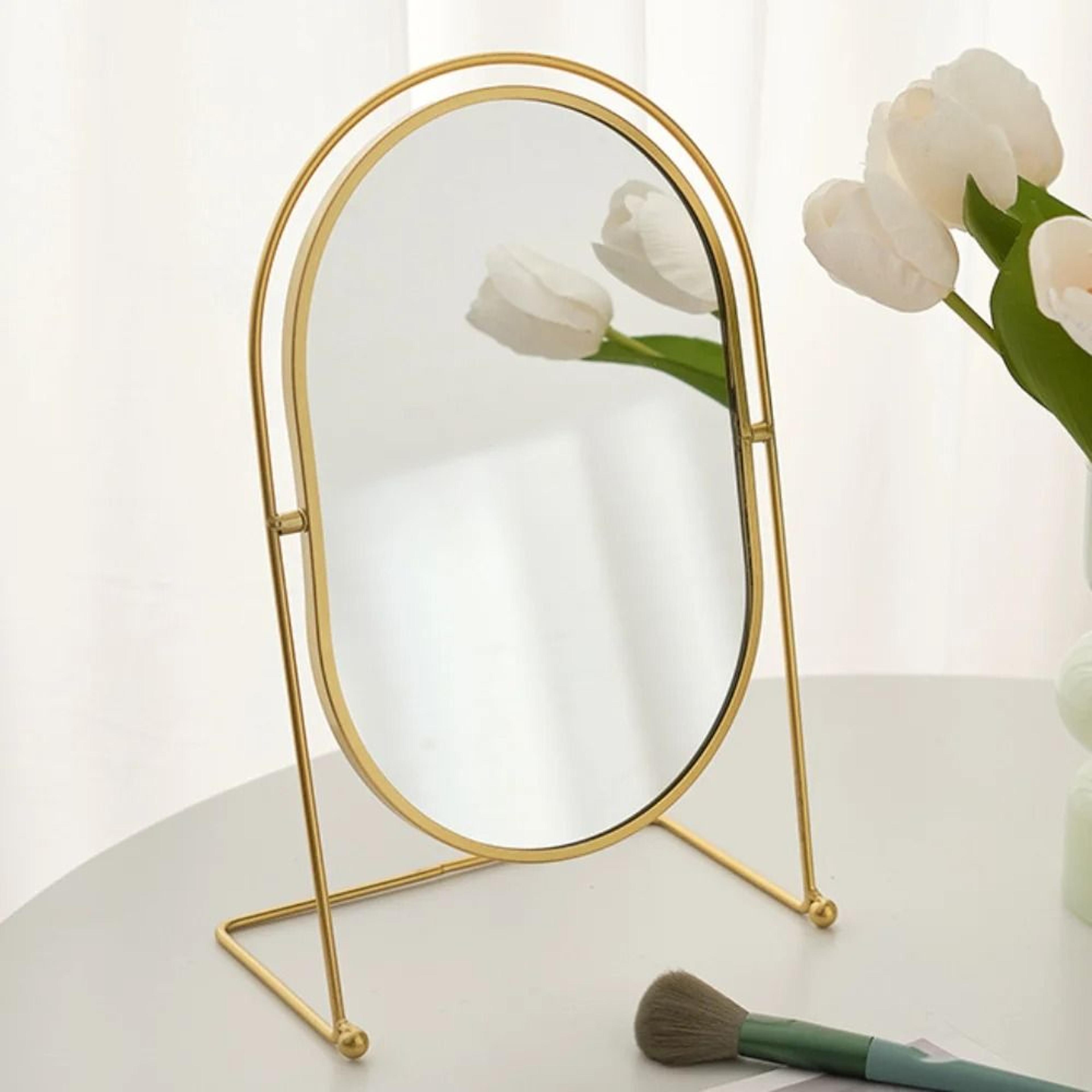 Iron Art Nordic Oval Desktop Vanity Mirror With 360 Swivel Rotation 4