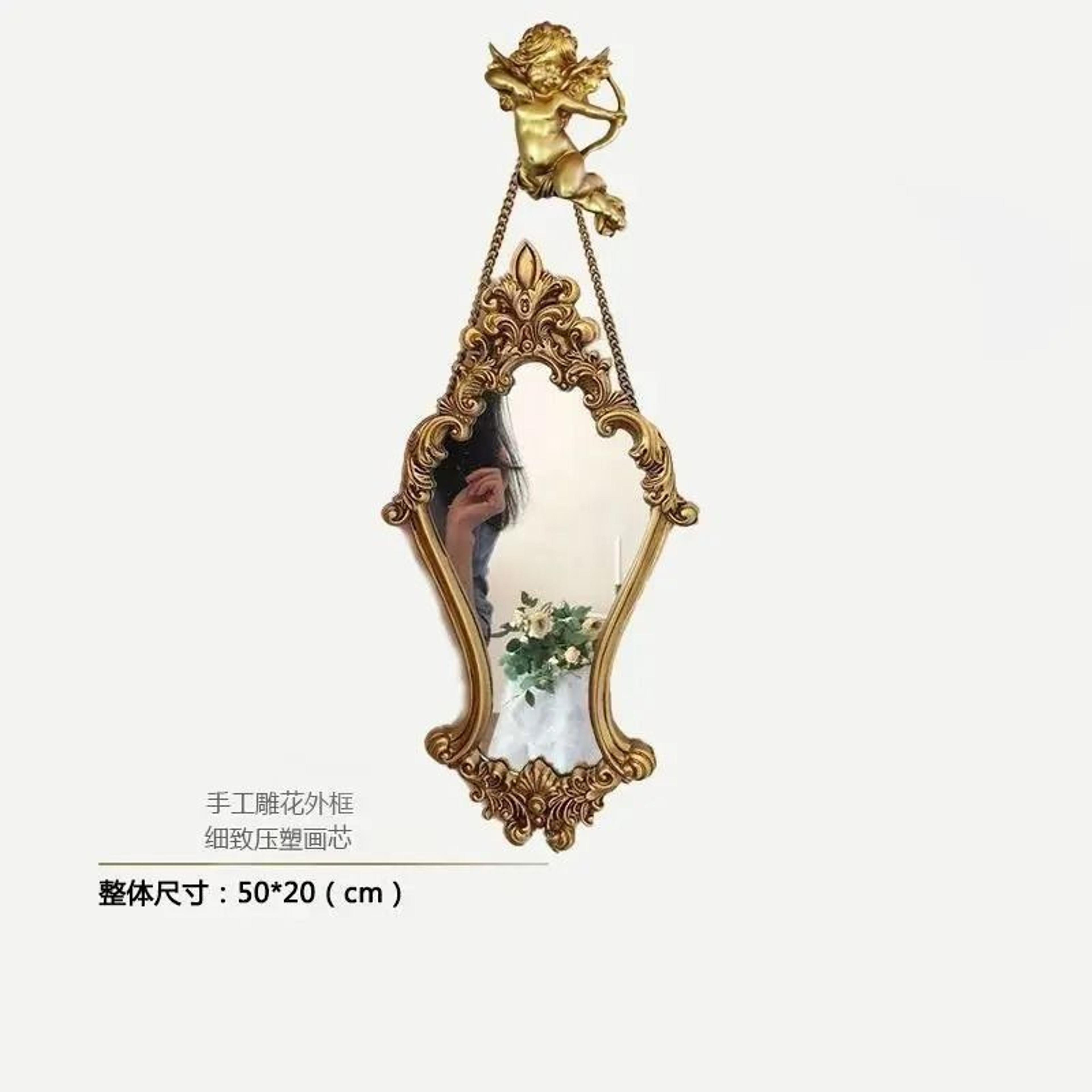 Vintage Carving Wall Mirror  Antique Ornamental Picture Frame Decor 7