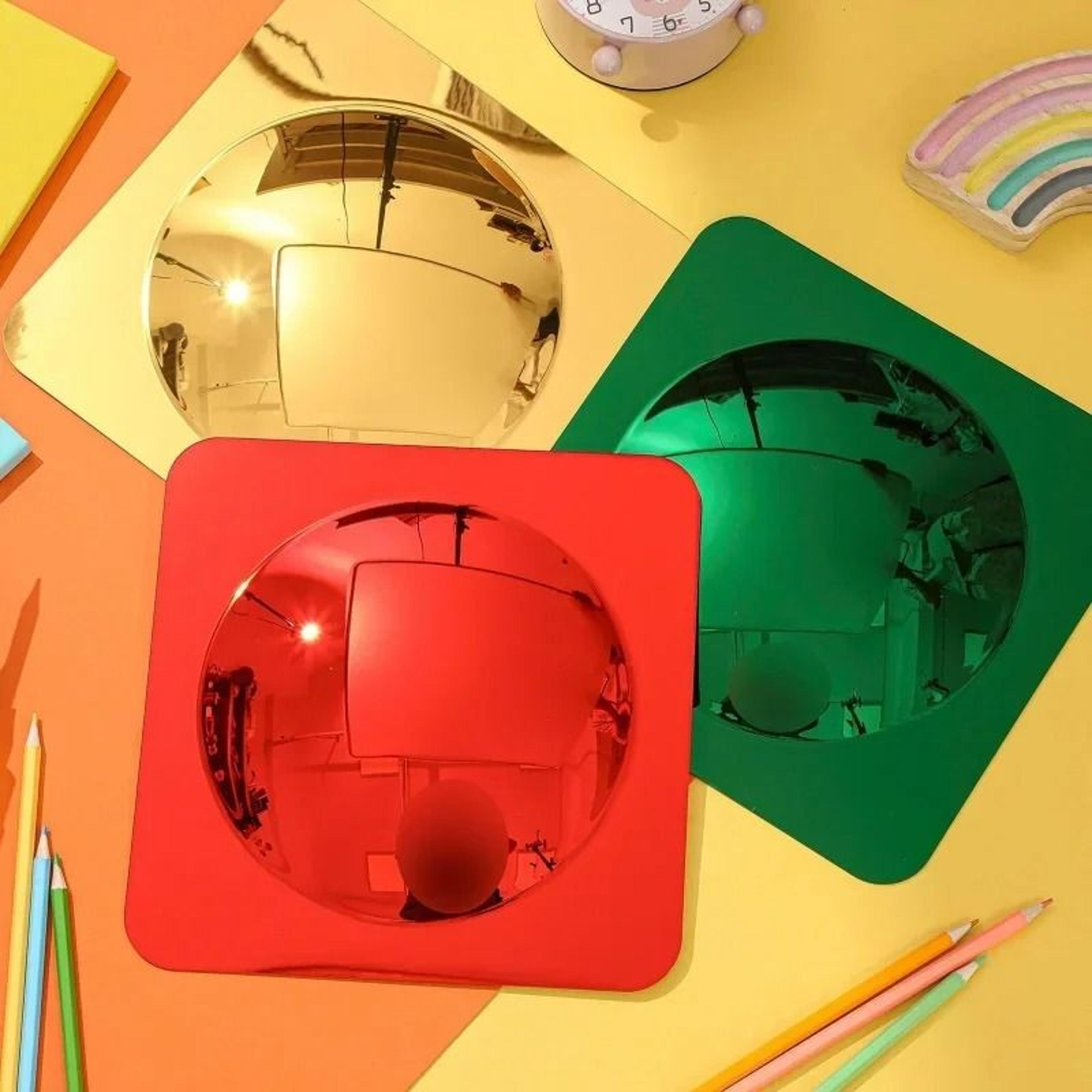 4Pcs Colorful Acrylic Convex Bubble Mirror Wall Stickers Set 3