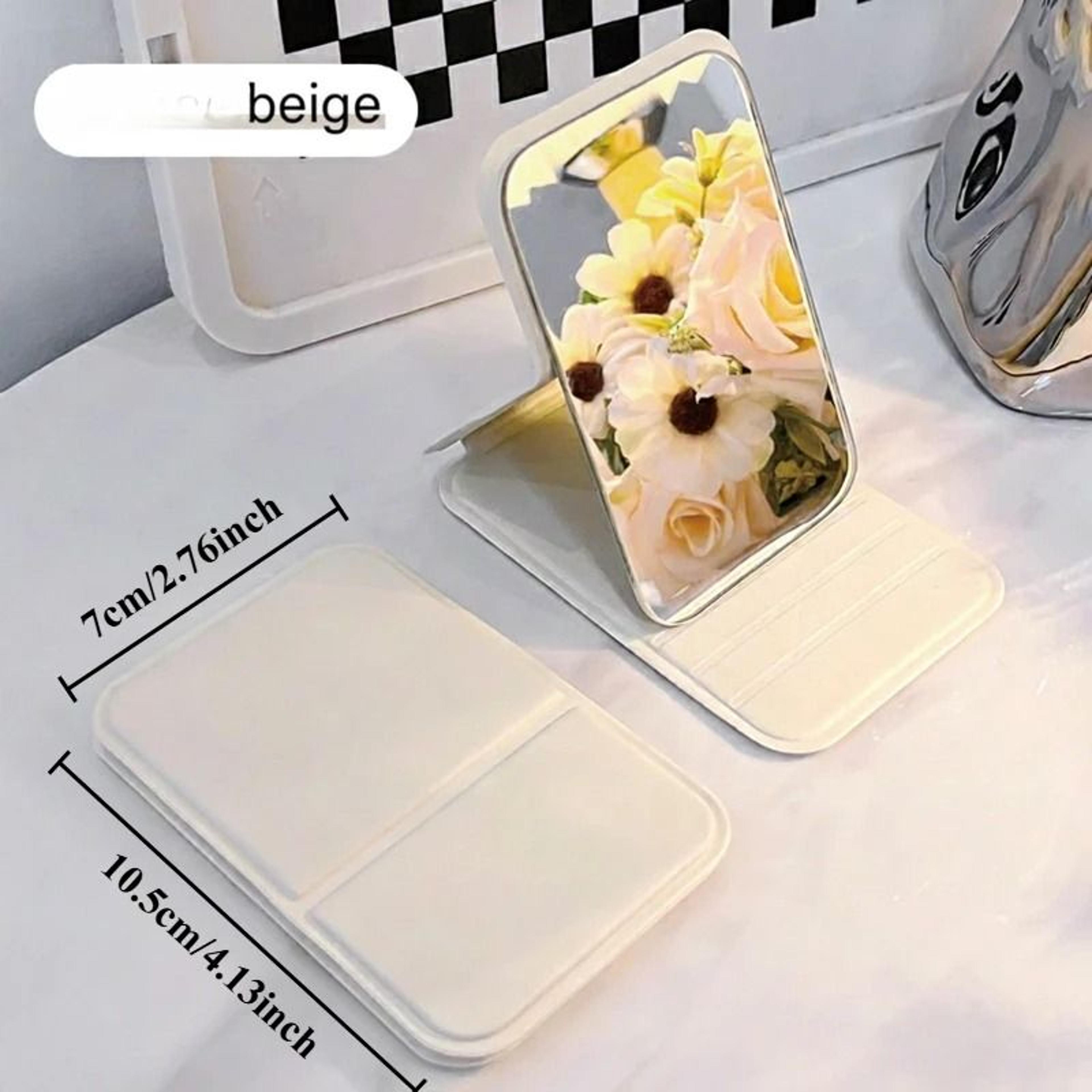 Portable Foldable Desktop Makeup Mirror For Travel Dorm  Home Vanity 2