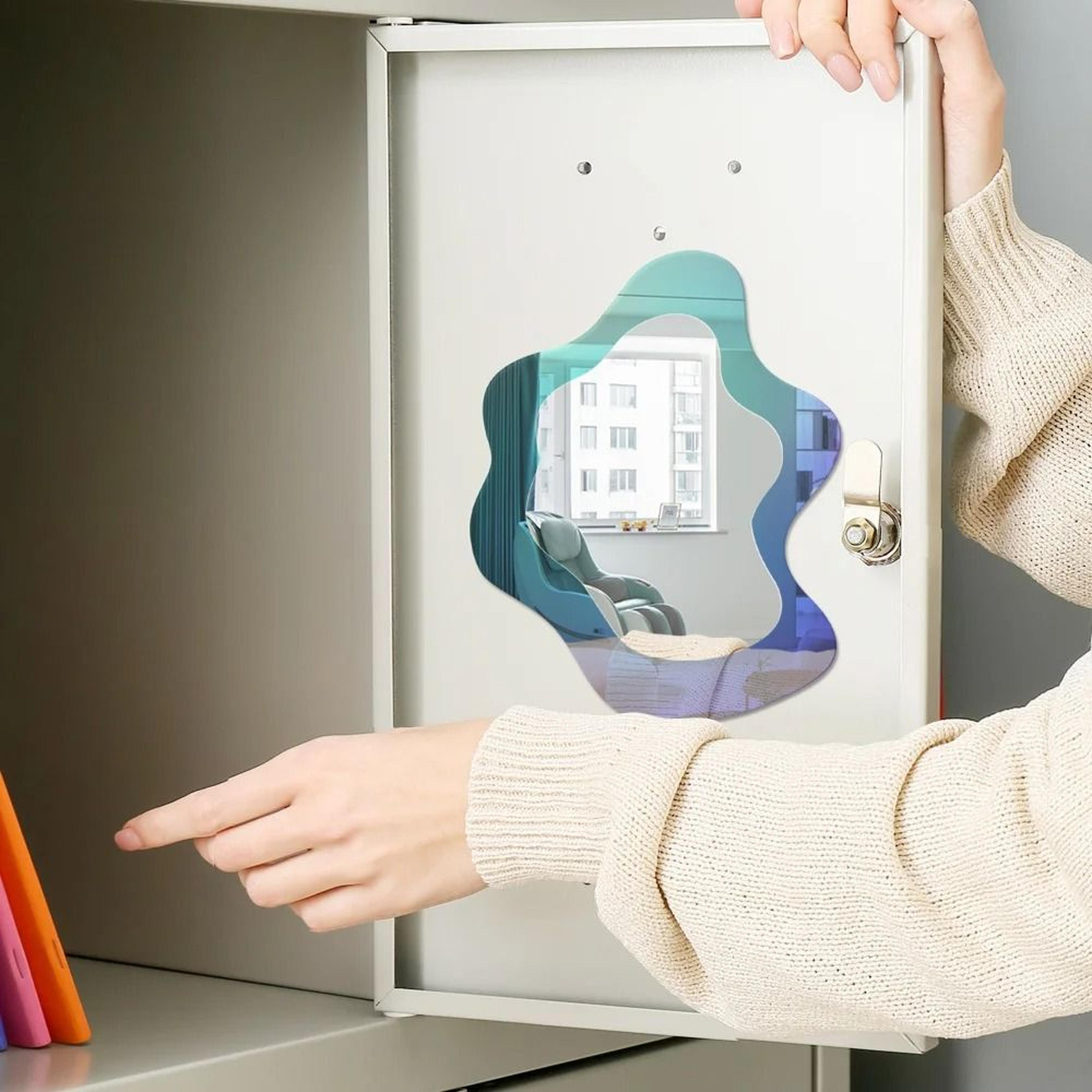 magnetic geometric pattern wall & locker mirror for school, fridge & cabinet decor