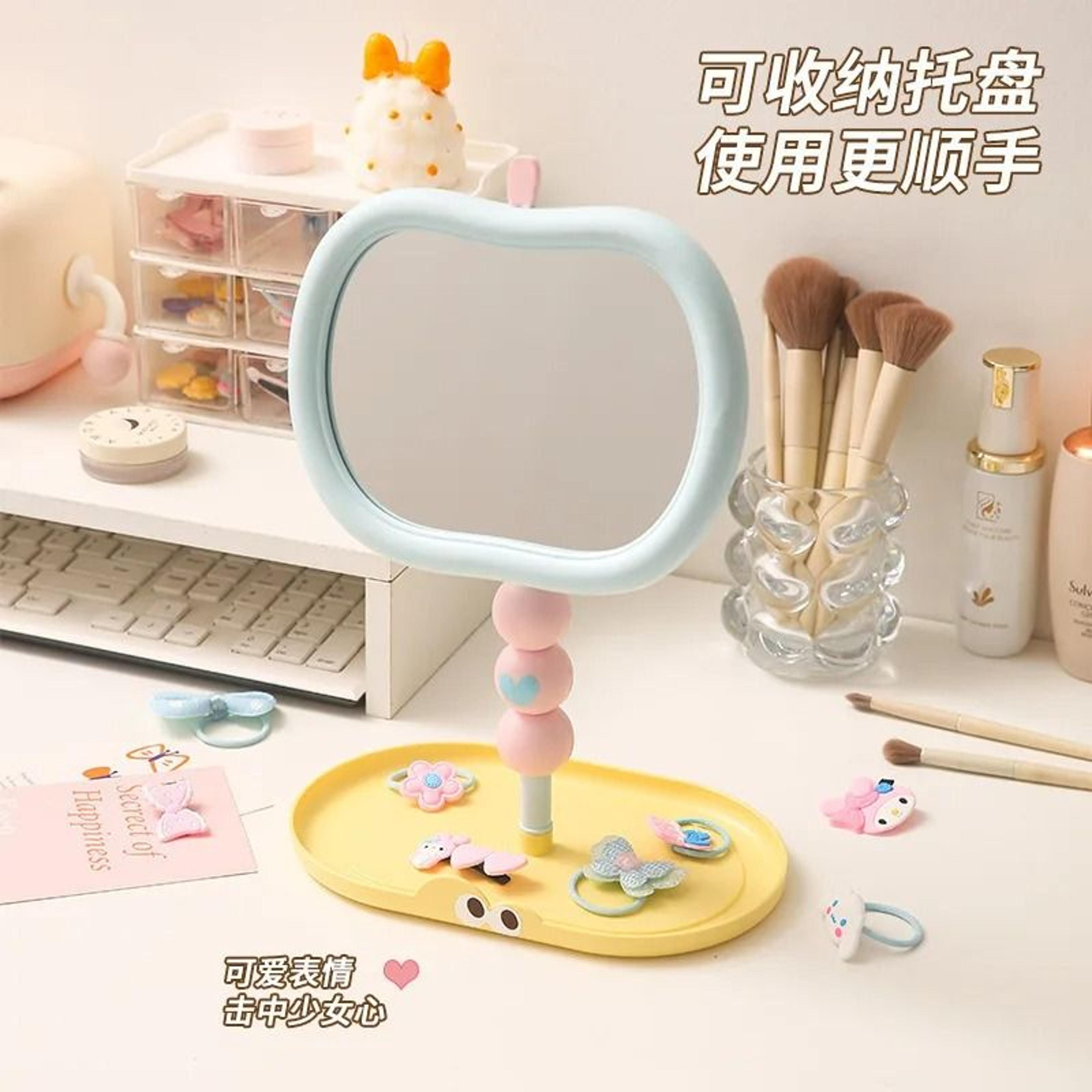 Large Rotating AppleShaped Desktop Makeup Mirror For Bedroom  Dorm Vanity 1