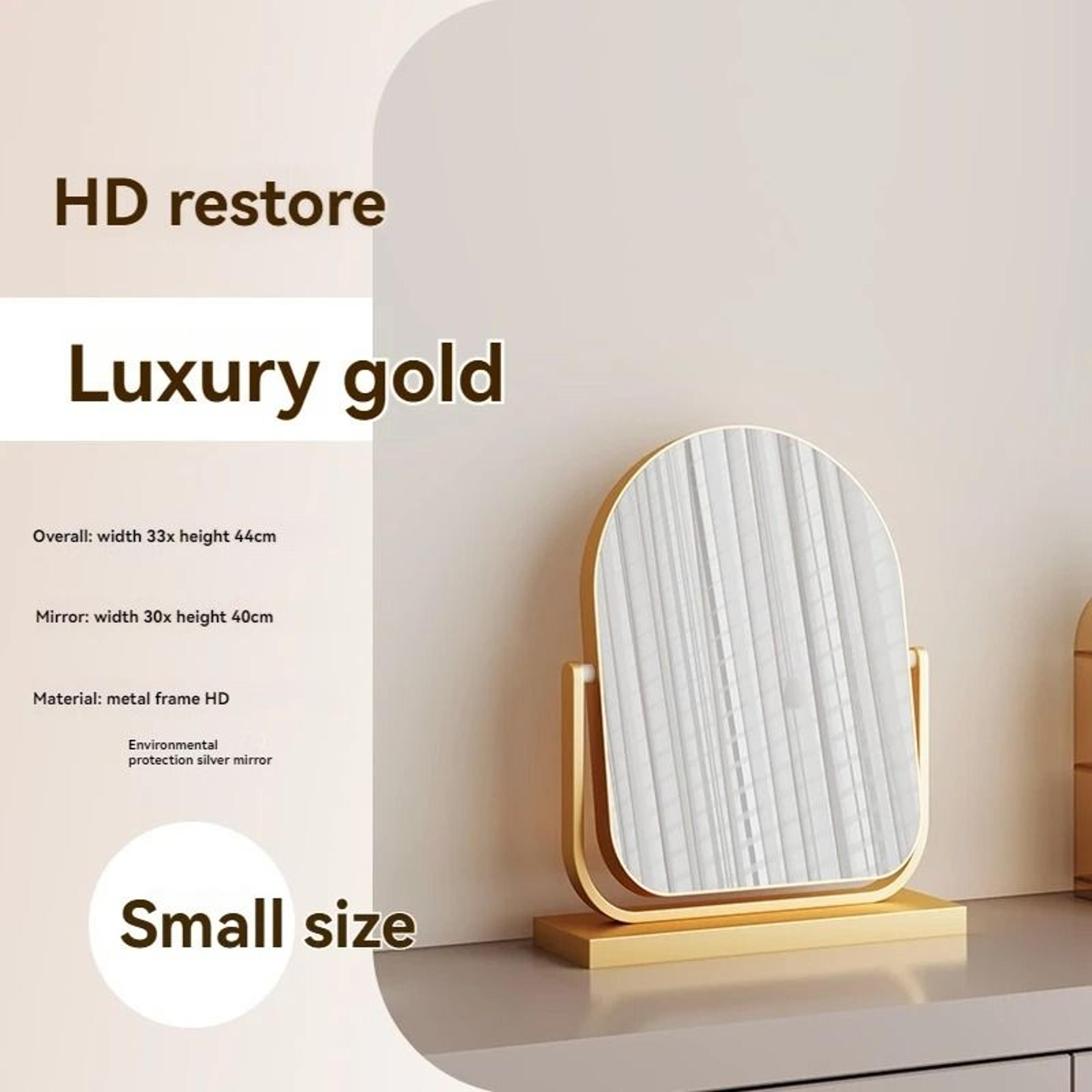 Large Arched Desktop Makeup Mirror With 360 Rotating Stand For Bedroom  Vanity 6