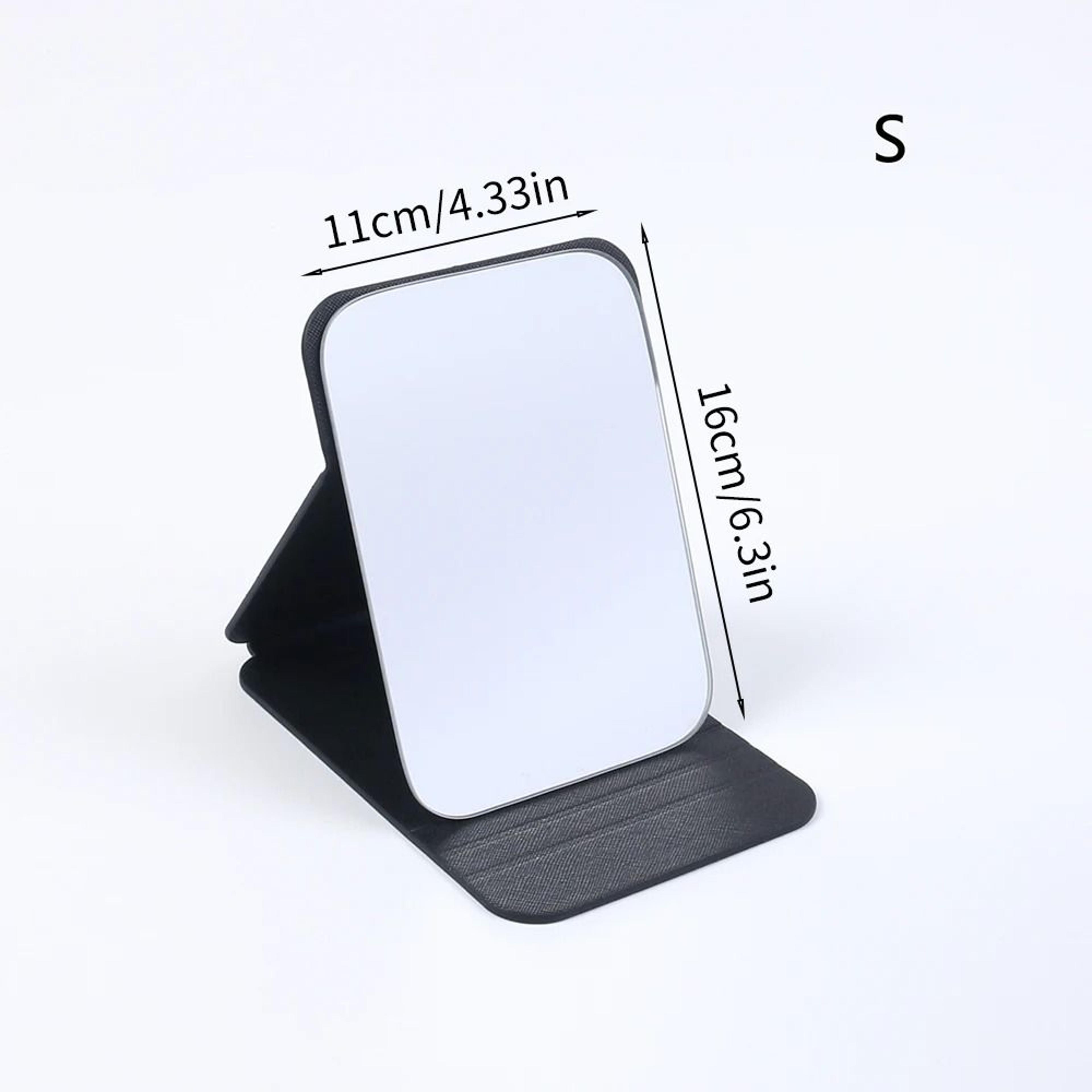 Desktop Foldable PU Leather Makeup Mirror With Tulip Pattern 7