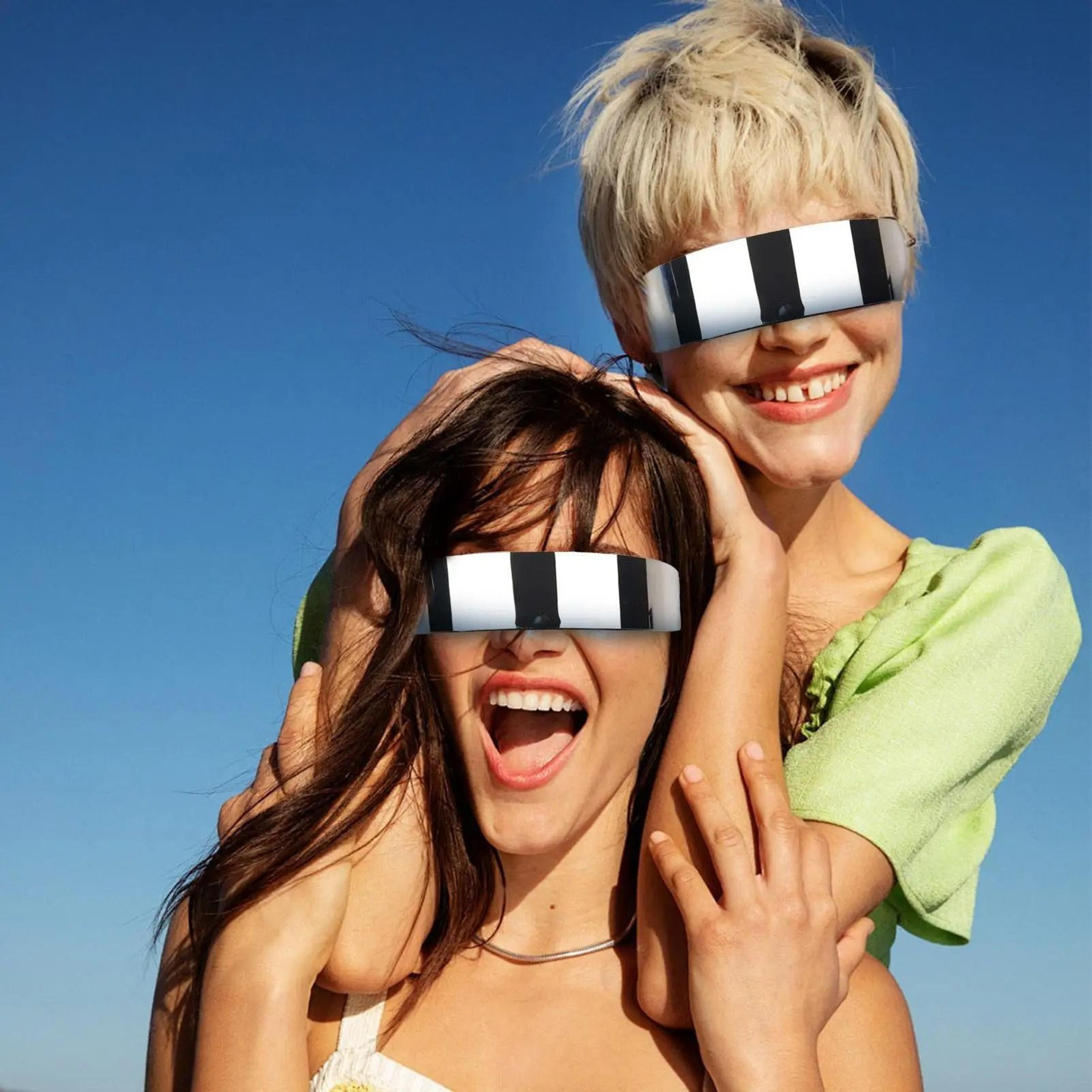 Futuristic Cyber Cyclops Rimless Visor Sunglasses With UV400 Protection 2
