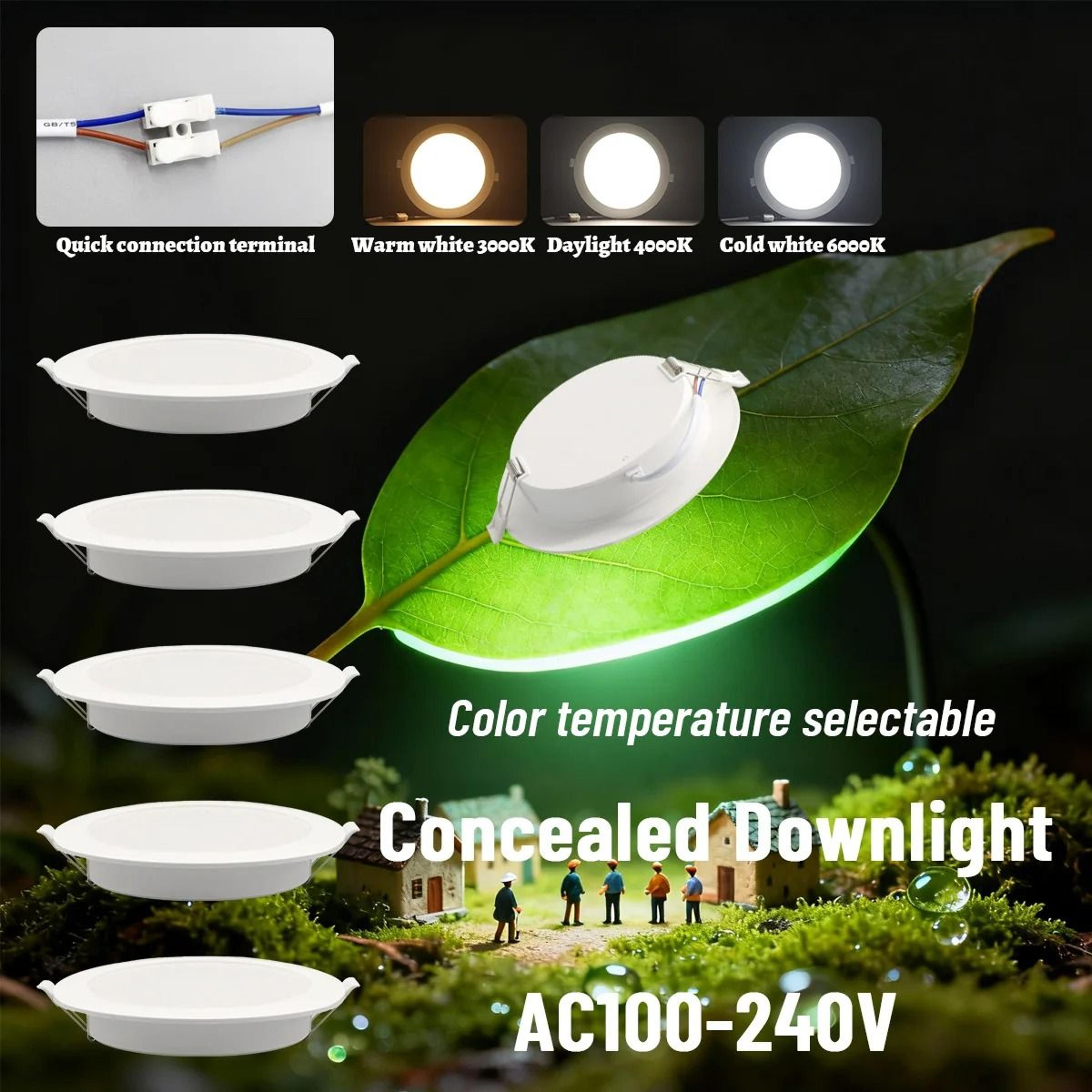 10-pack modern ultra-slim recessed led ceiling downlights (three-color dimming & high cri)