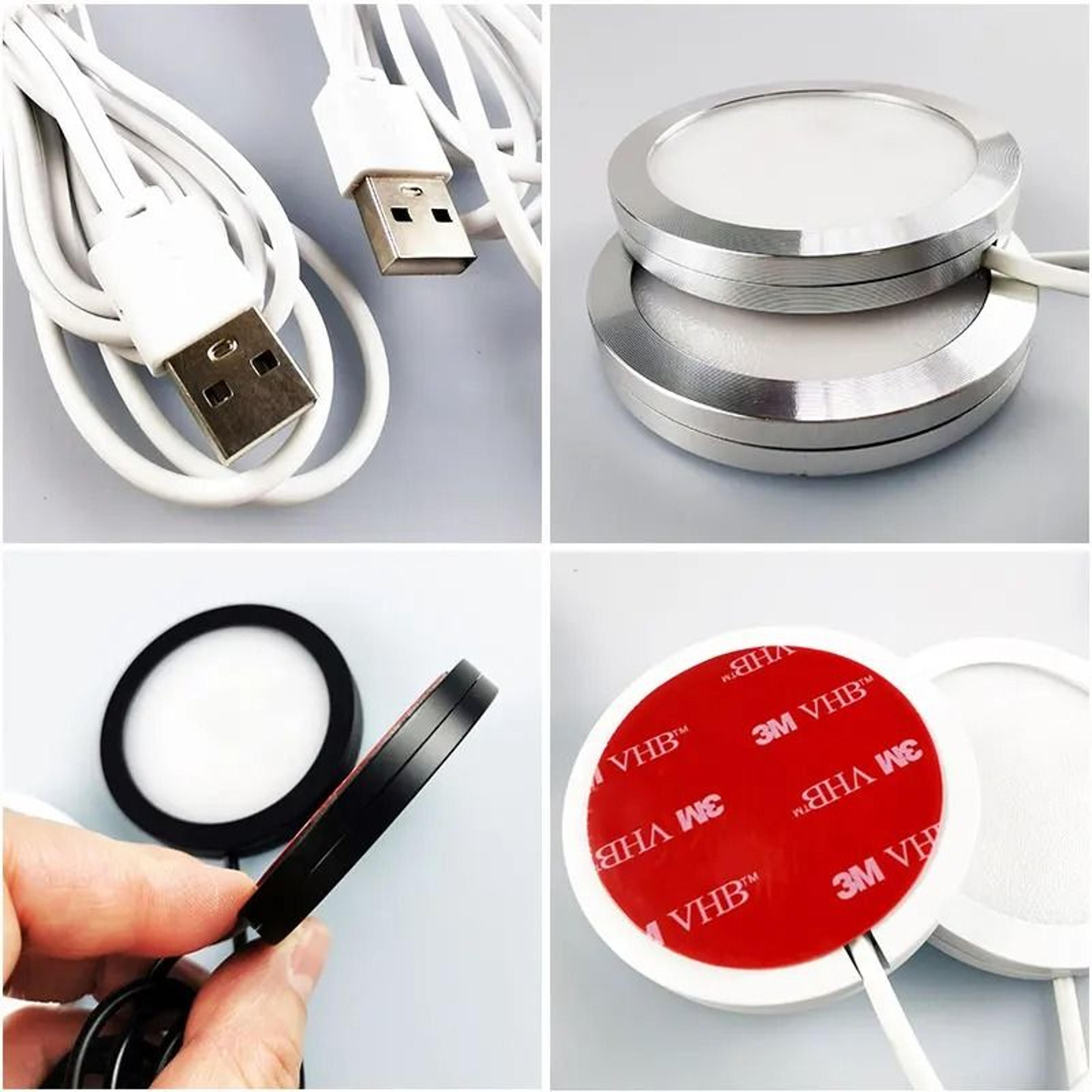 Dual LED USB Mini Spotlights With RGB Remote Control For Jewelry Cabinets  Showcases 3