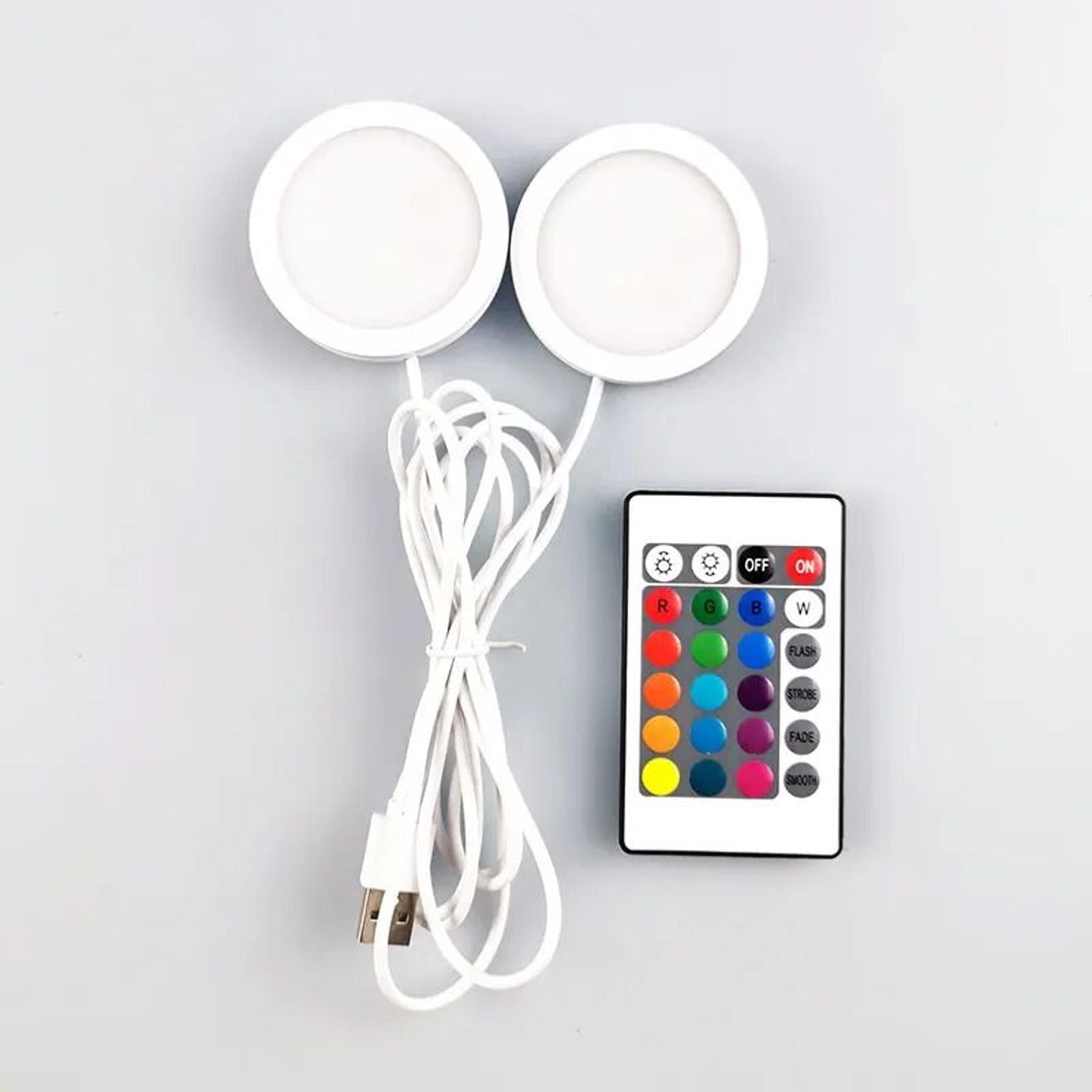 Dual LED USB Mini Spotlights With RGB Remote Control For Jewelry Cabinets  Showcases 7