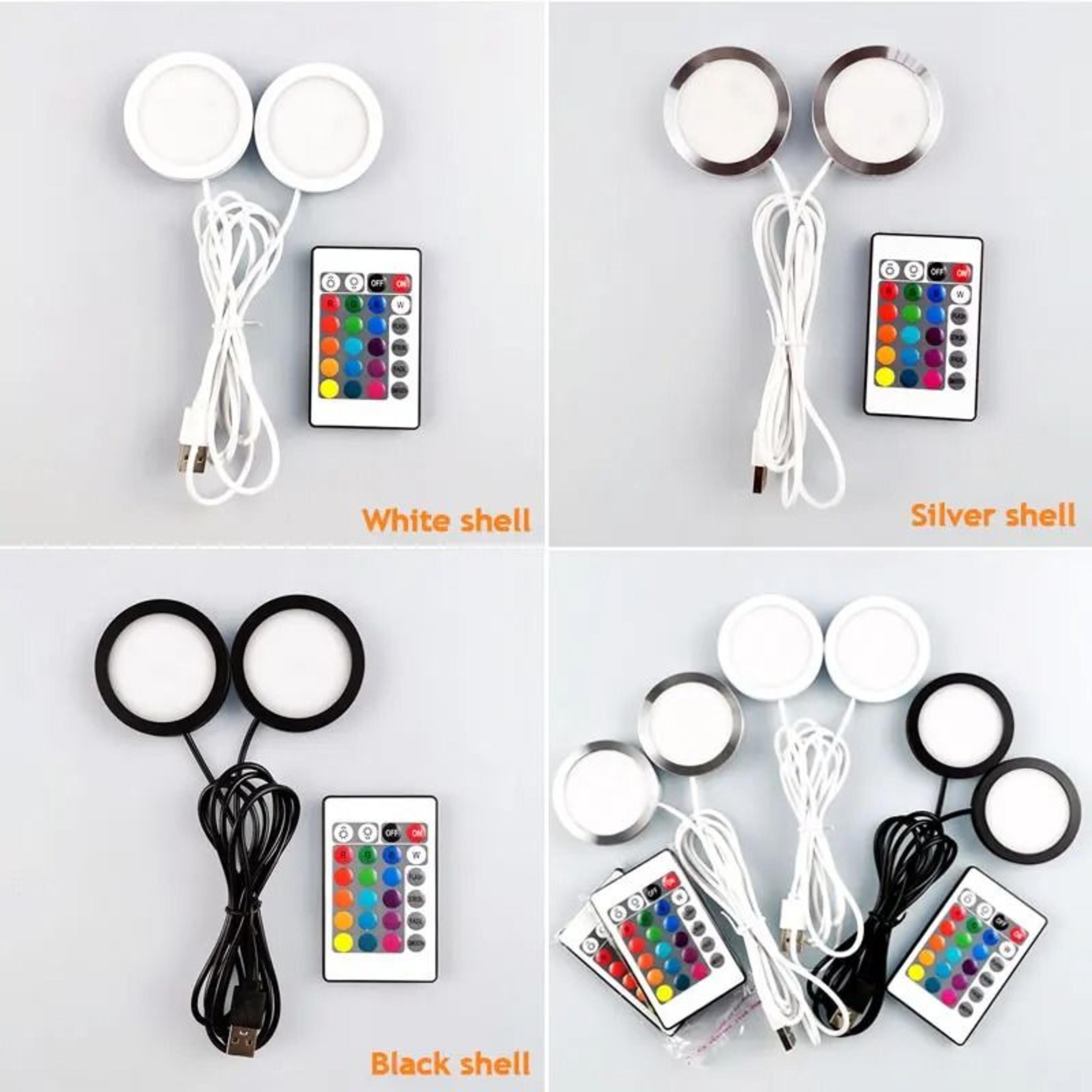 Dual LED USB Mini Spotlights With RGB Remote Control For Jewelry Cabinets  Showcases 1