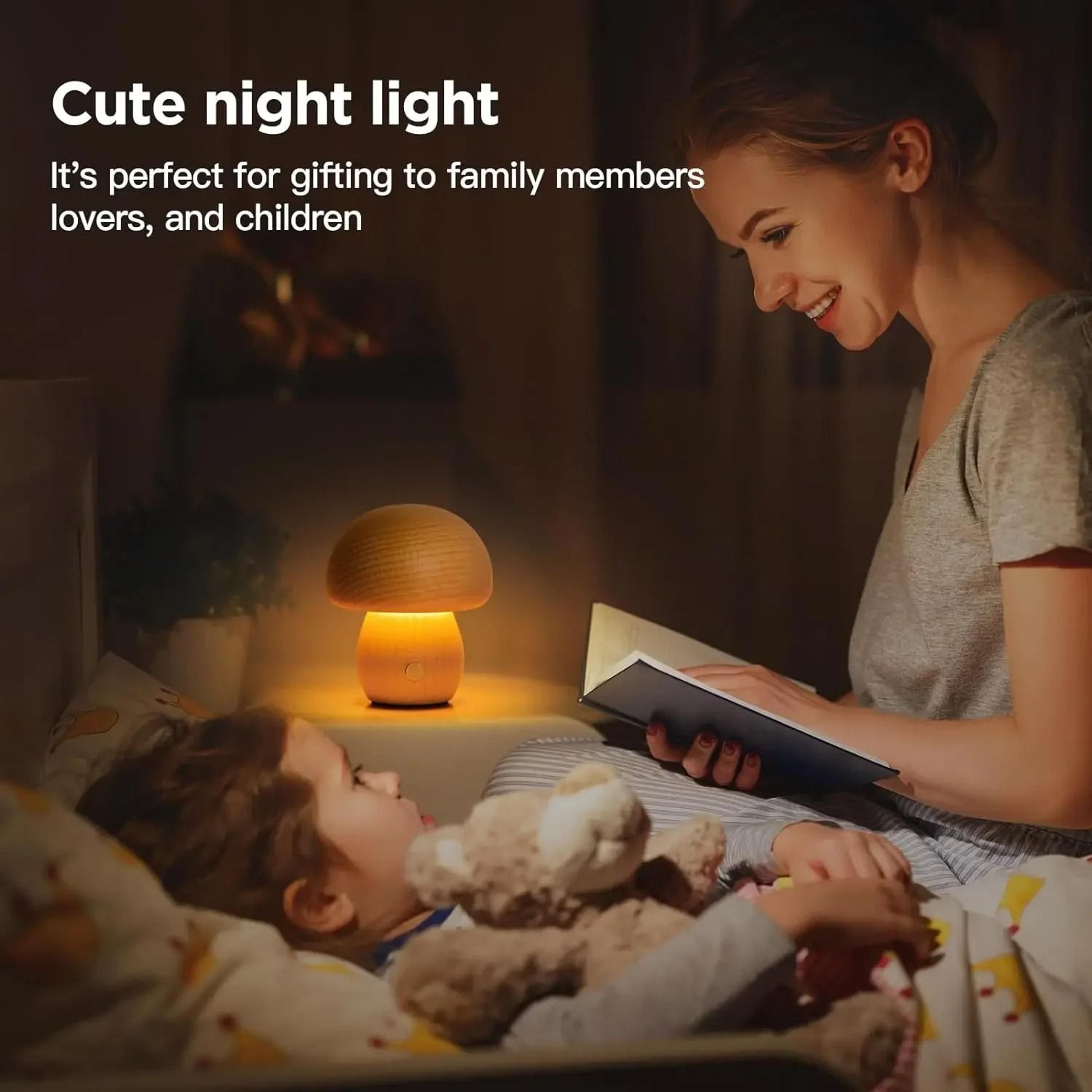 Cute Rechargeable Mushroom Touch LED Table Lamp  Portable Dimmable Night Light 4