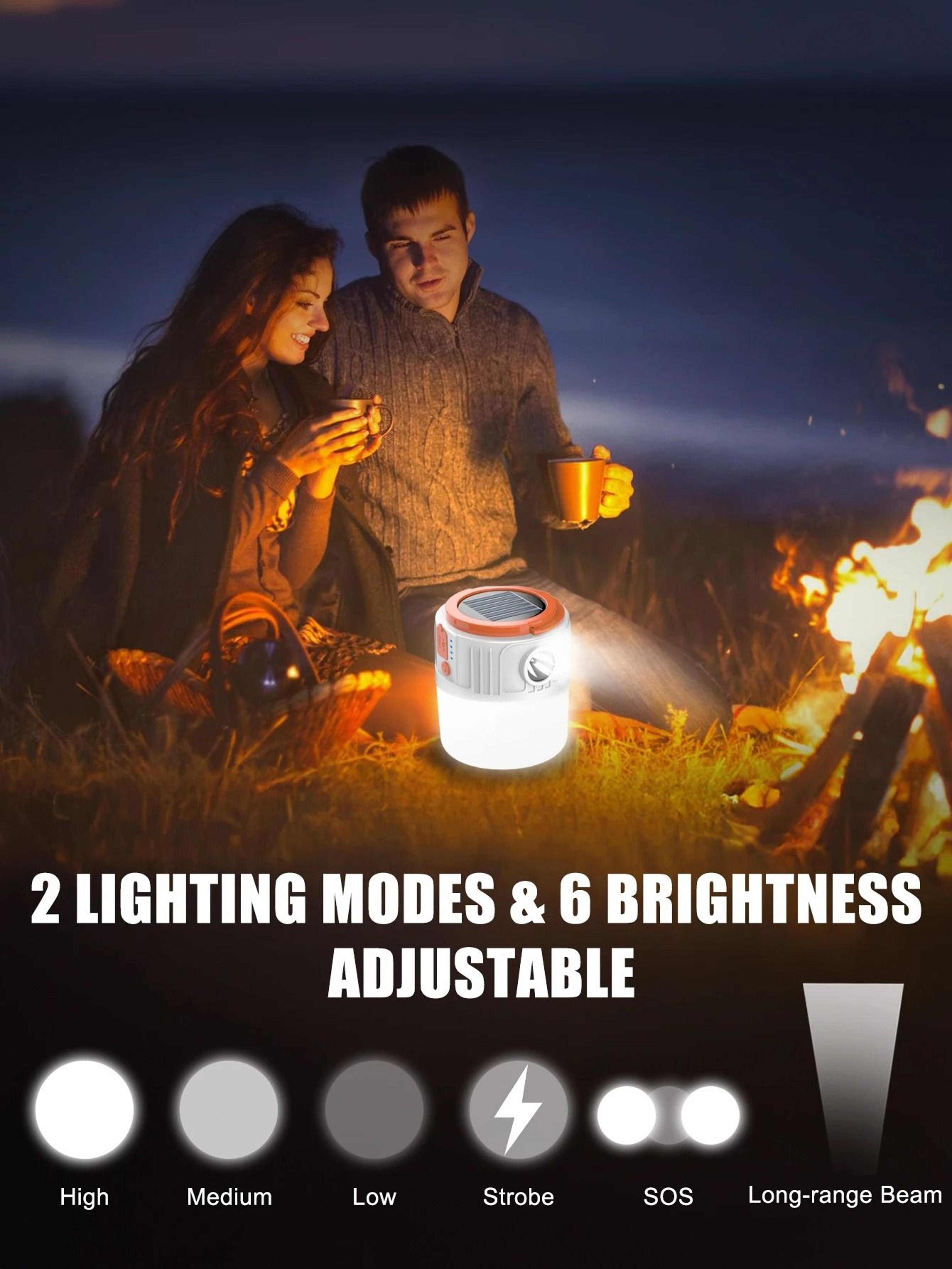 Solar Powered LED Camping Lantern With USB Power Bank Mobile Phone Charger 5
