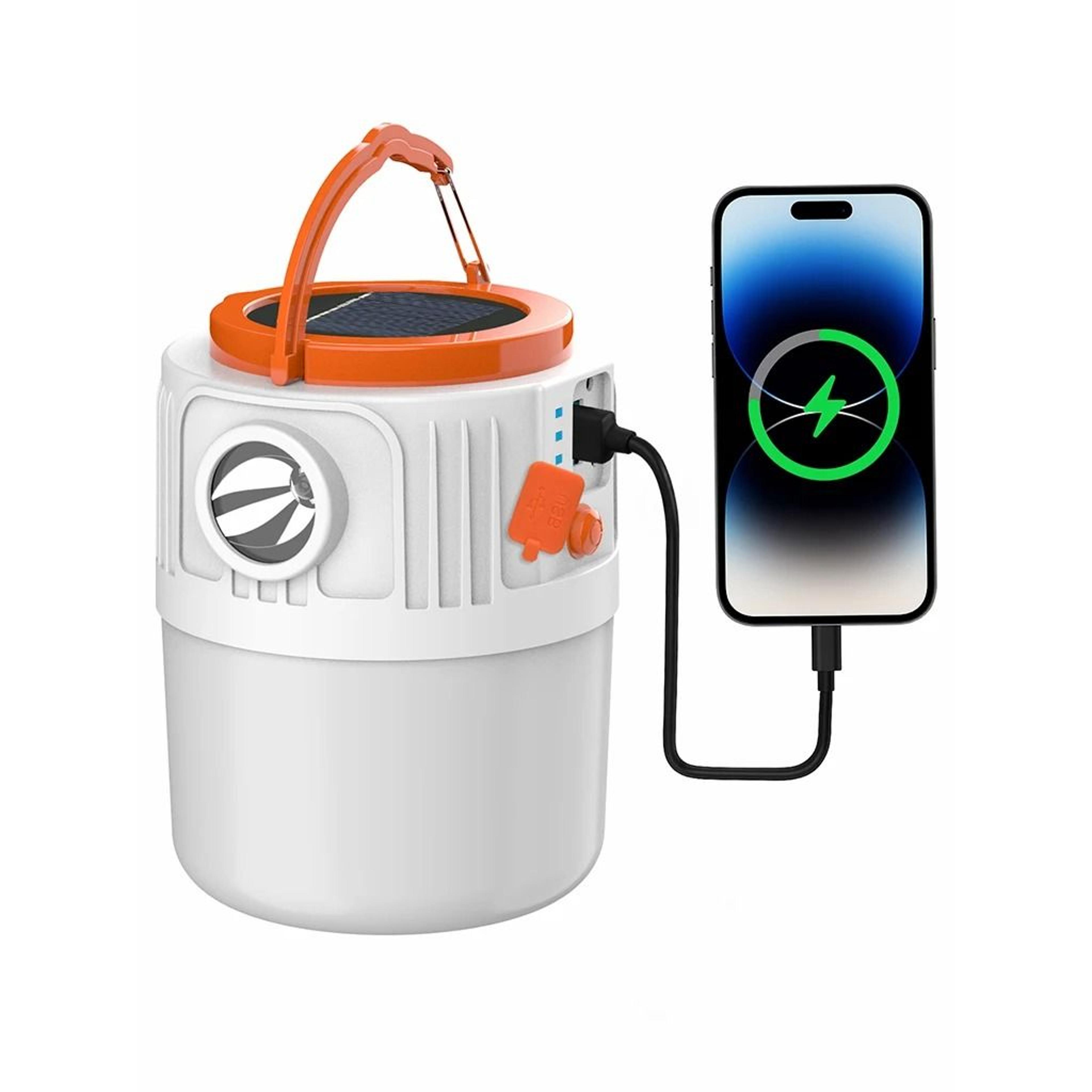 Solar Powered LED Camping Lantern With USB Power Bank Mobile Phone Charger 6