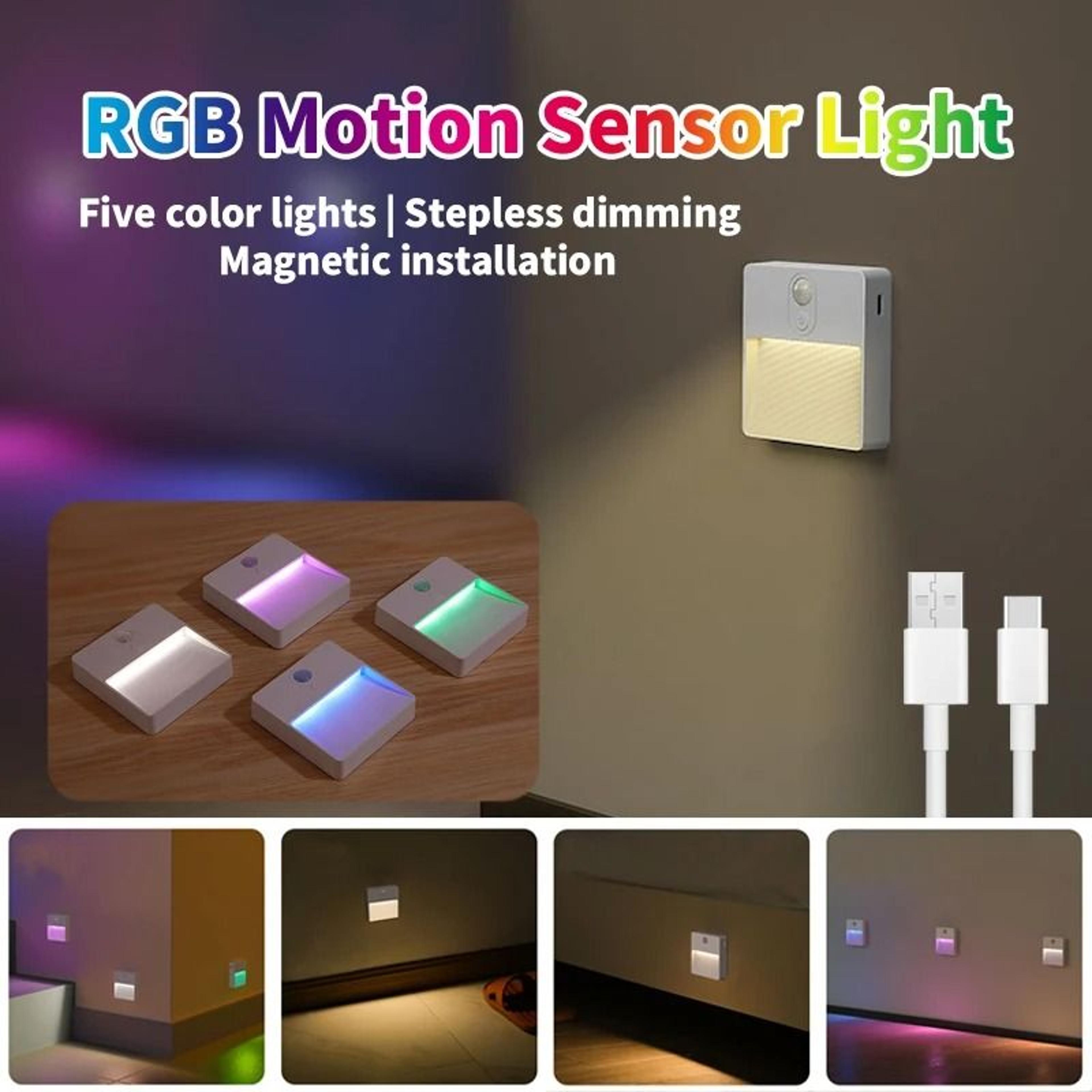 rgb color-changing led motion sensor night light for corridors & bedrooms