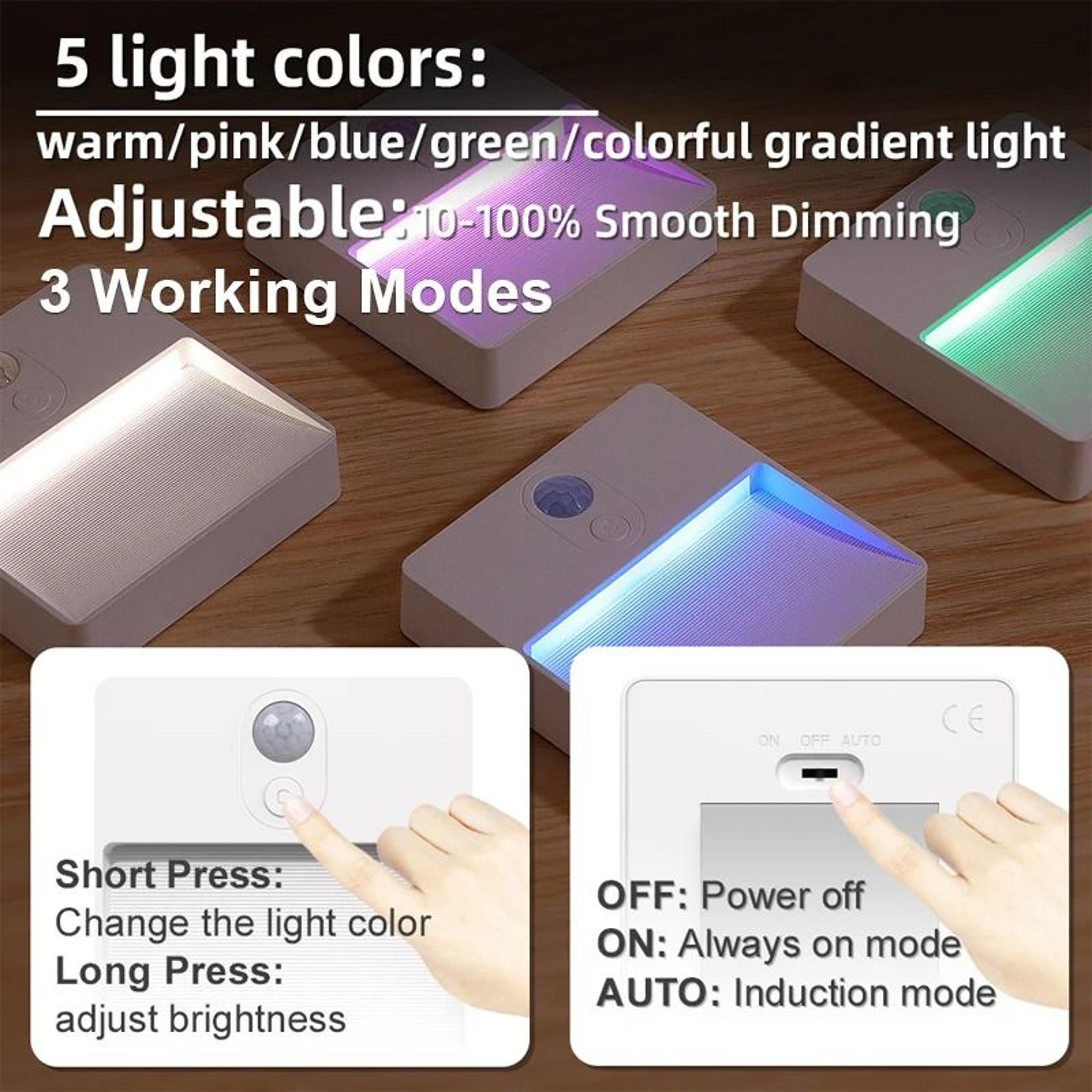 RGB ColorChanging LED Motion Sensor Night Light For Corridors  Bedrooms 1