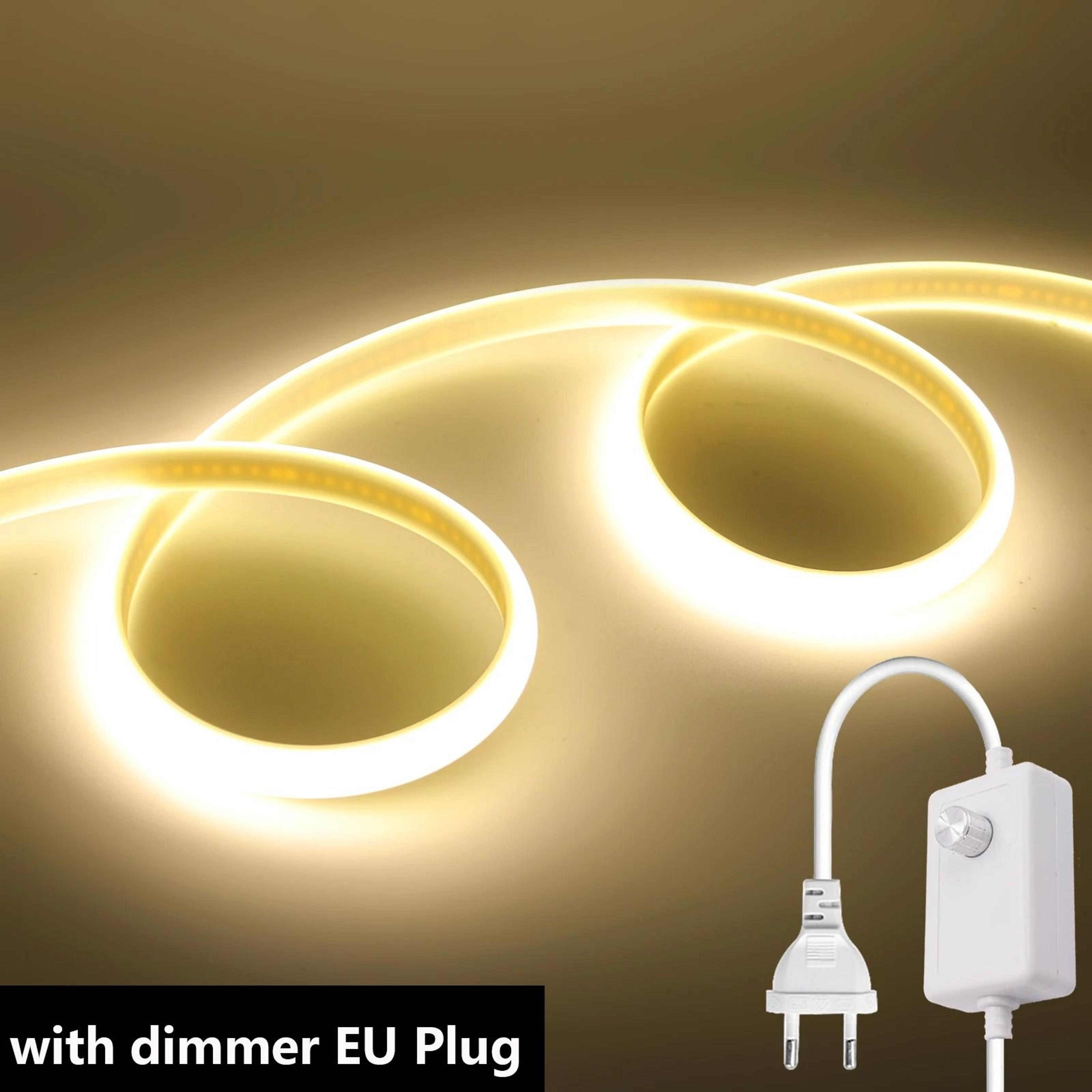 220V HighDensity COB LED Light Strip Kit With Inline Dimmer Switch  EU Plug 8