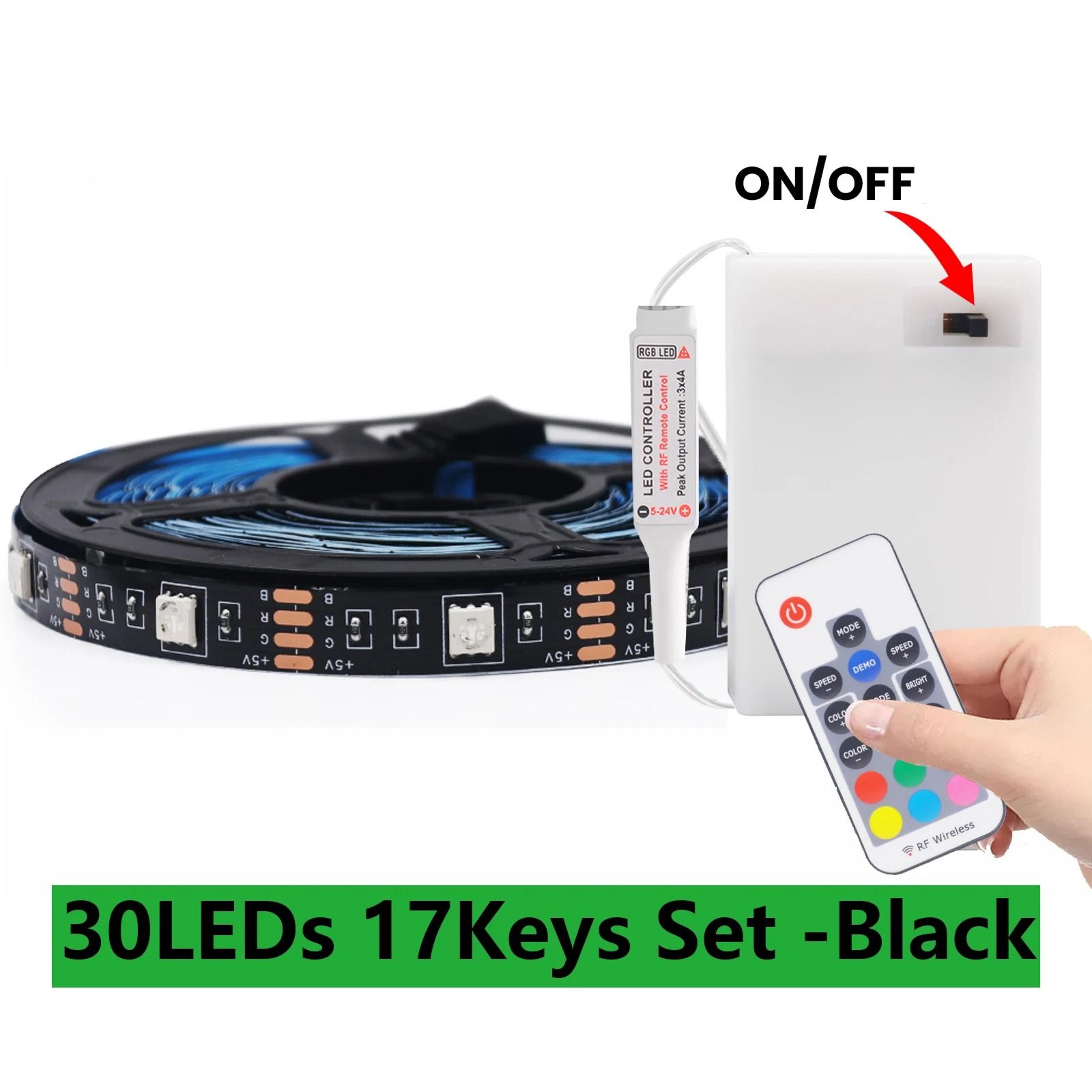 DC 5V 5050 RGB LED Light Strip With Remote Control  Battery Pack Waterproof 13
