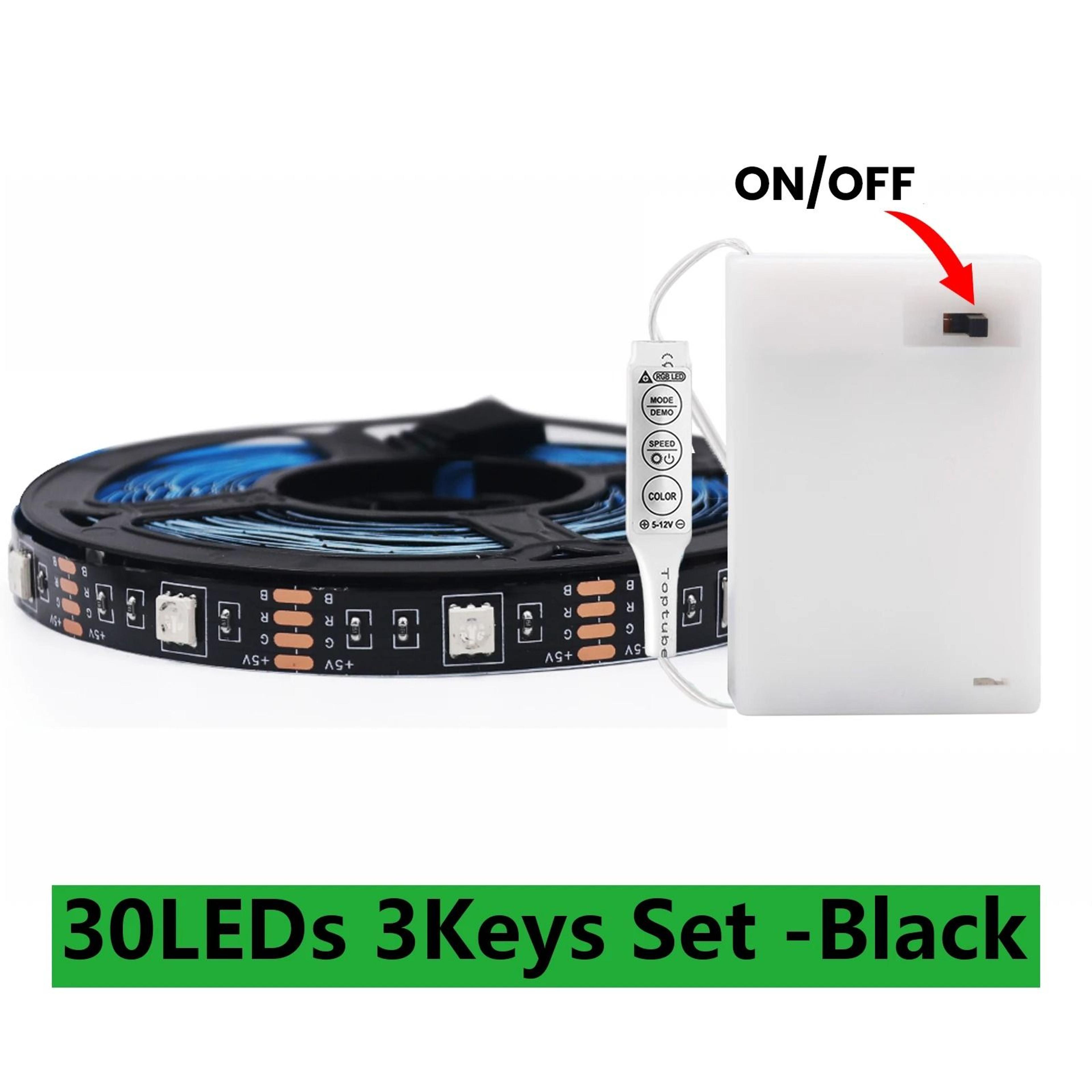 DC 5V 5050 RGB LED Light Strip With Remote Control  Battery Pack Waterproof 9