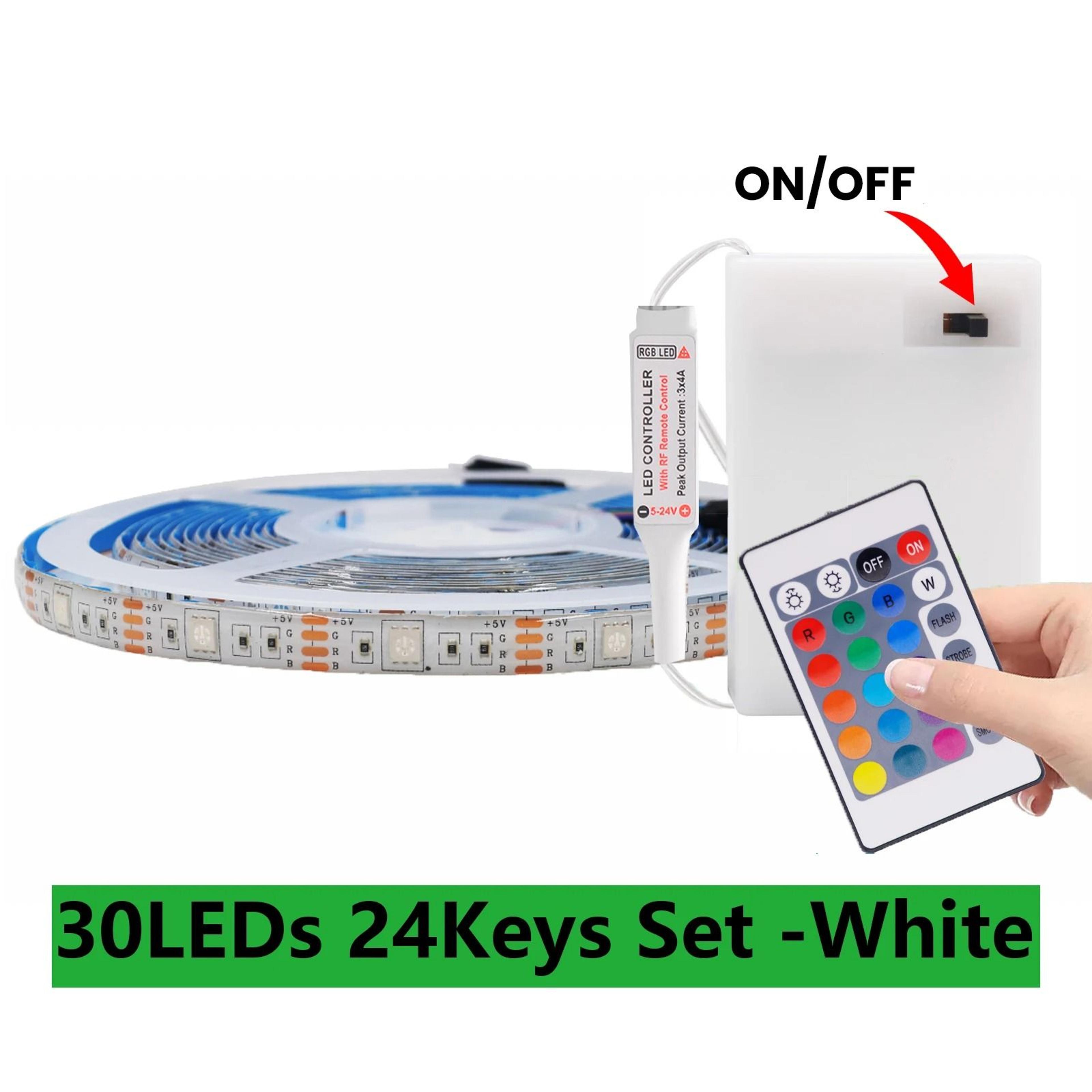 DC 5V 5050 RGB LED Light Strip With Remote Control  Battery Pack Waterproof 10