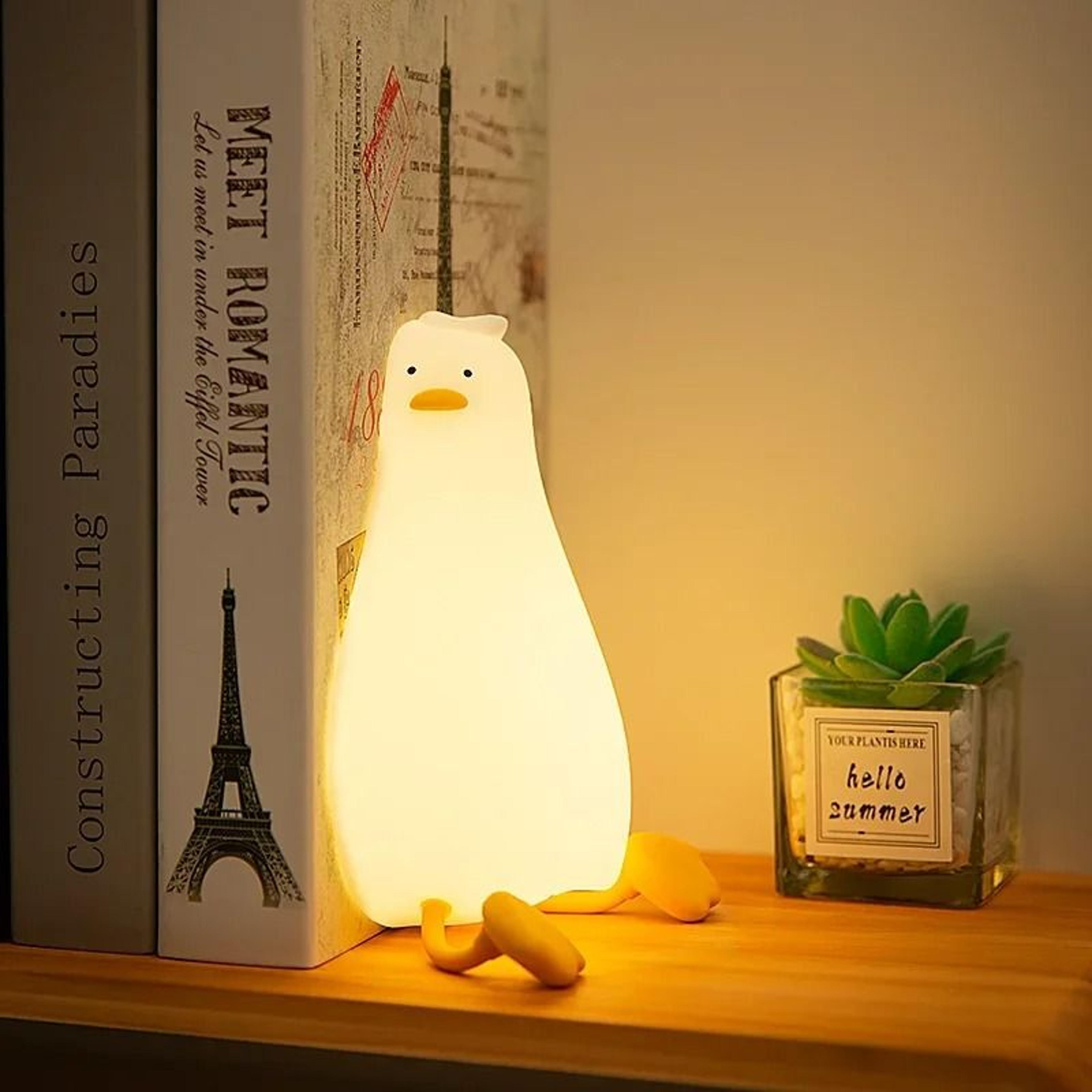 Cute Rechargeable Squishy Duck LED Night Light  Touch Silicone Bedside Lamp 3