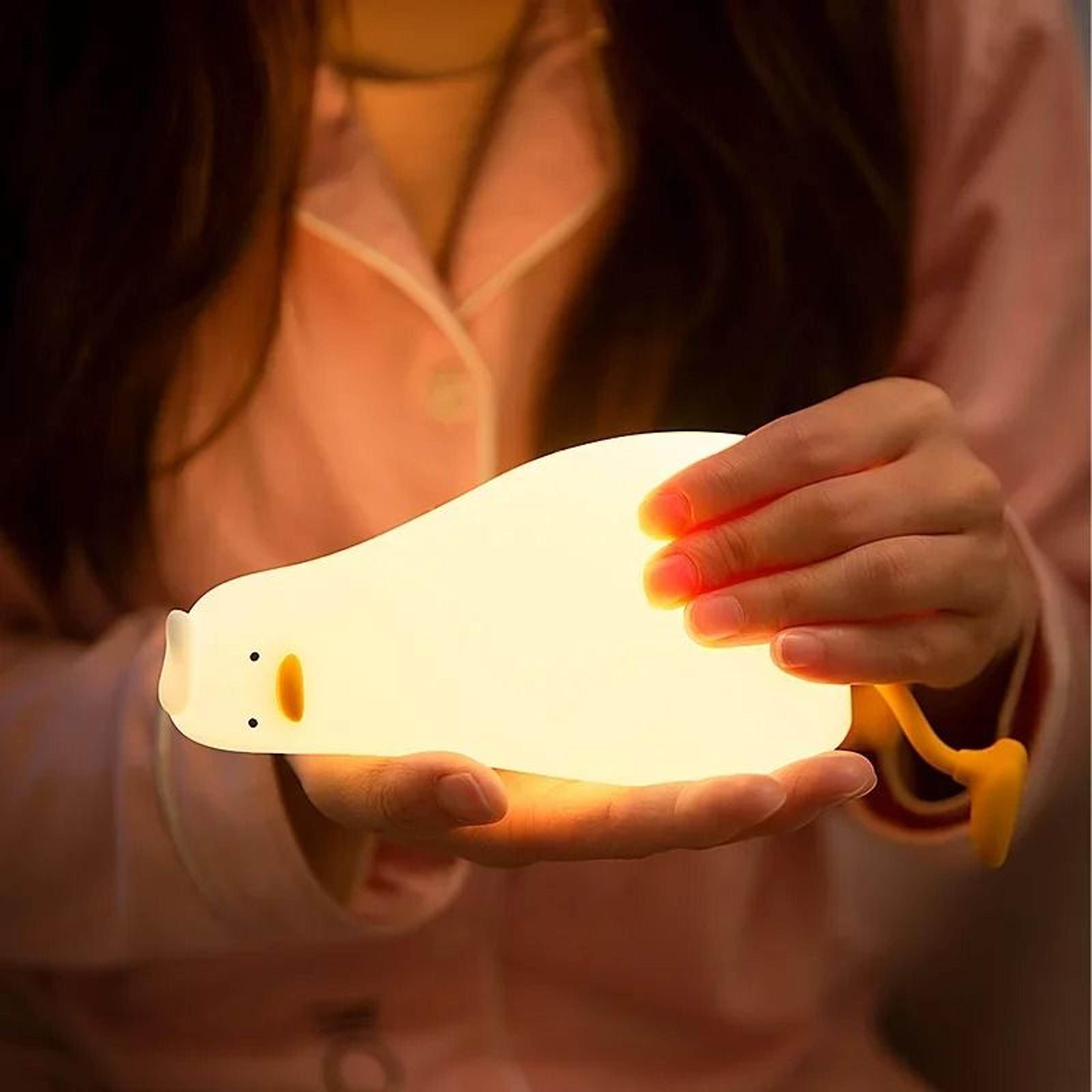 Cute Rechargeable Squishy Duck LED Night Light  Touch Silicone Bedside Lamp 2