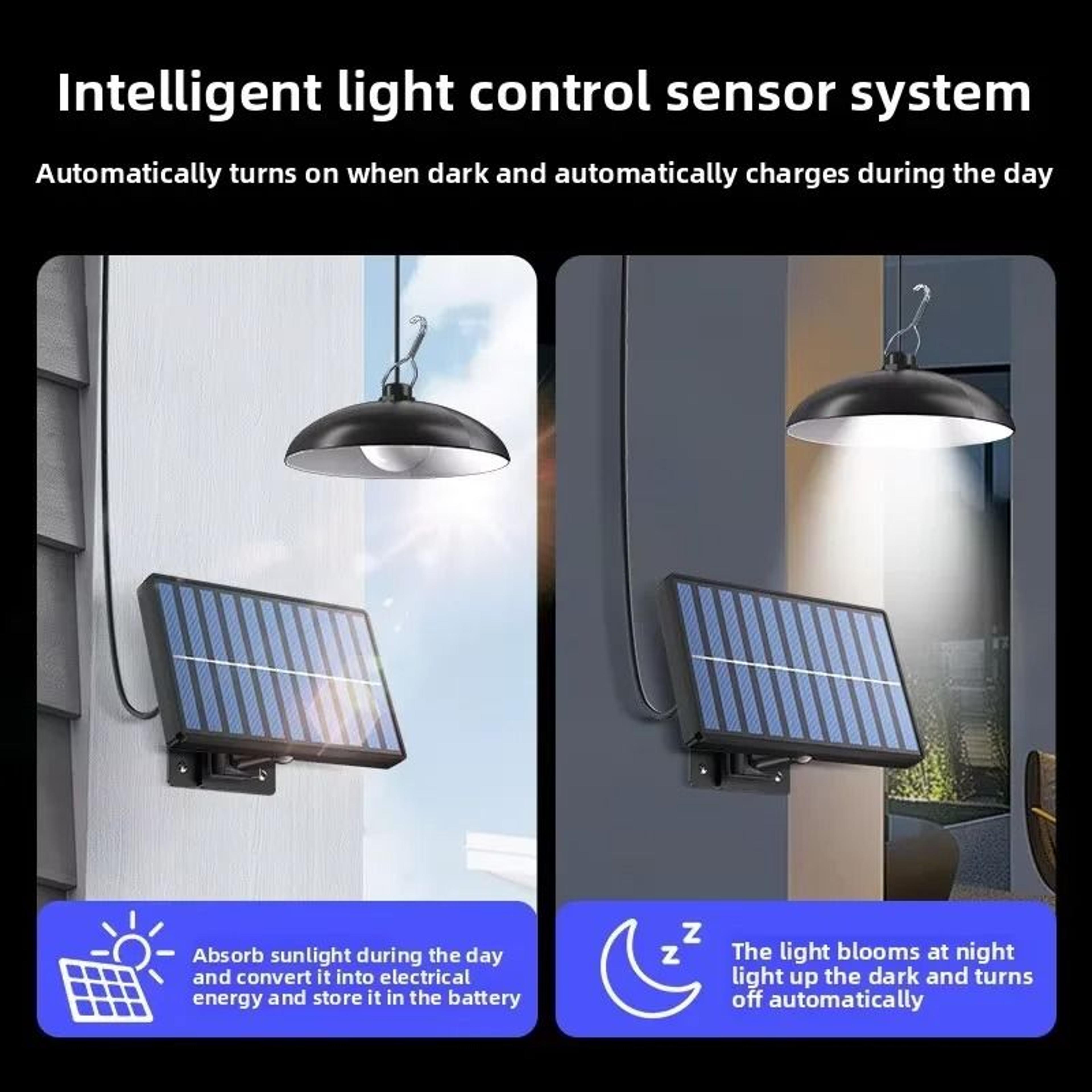 SplitType Dual Head Solar Pendant Light With Remote Control Indoor  Outdoor Waterproof 1