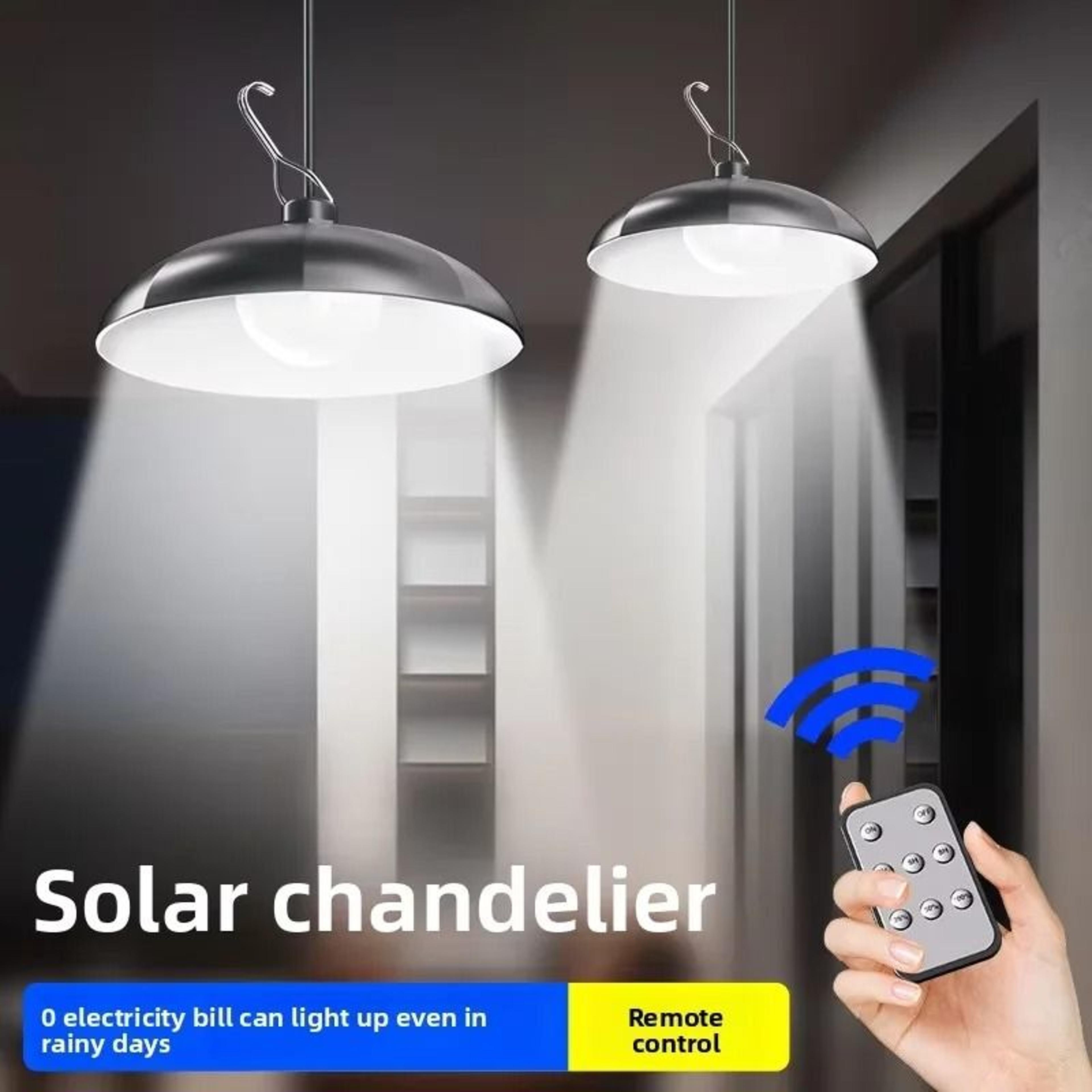 SplitType Dual Head Solar Pendant Light With Remote Control Indoor  Outdoor Waterproof 2