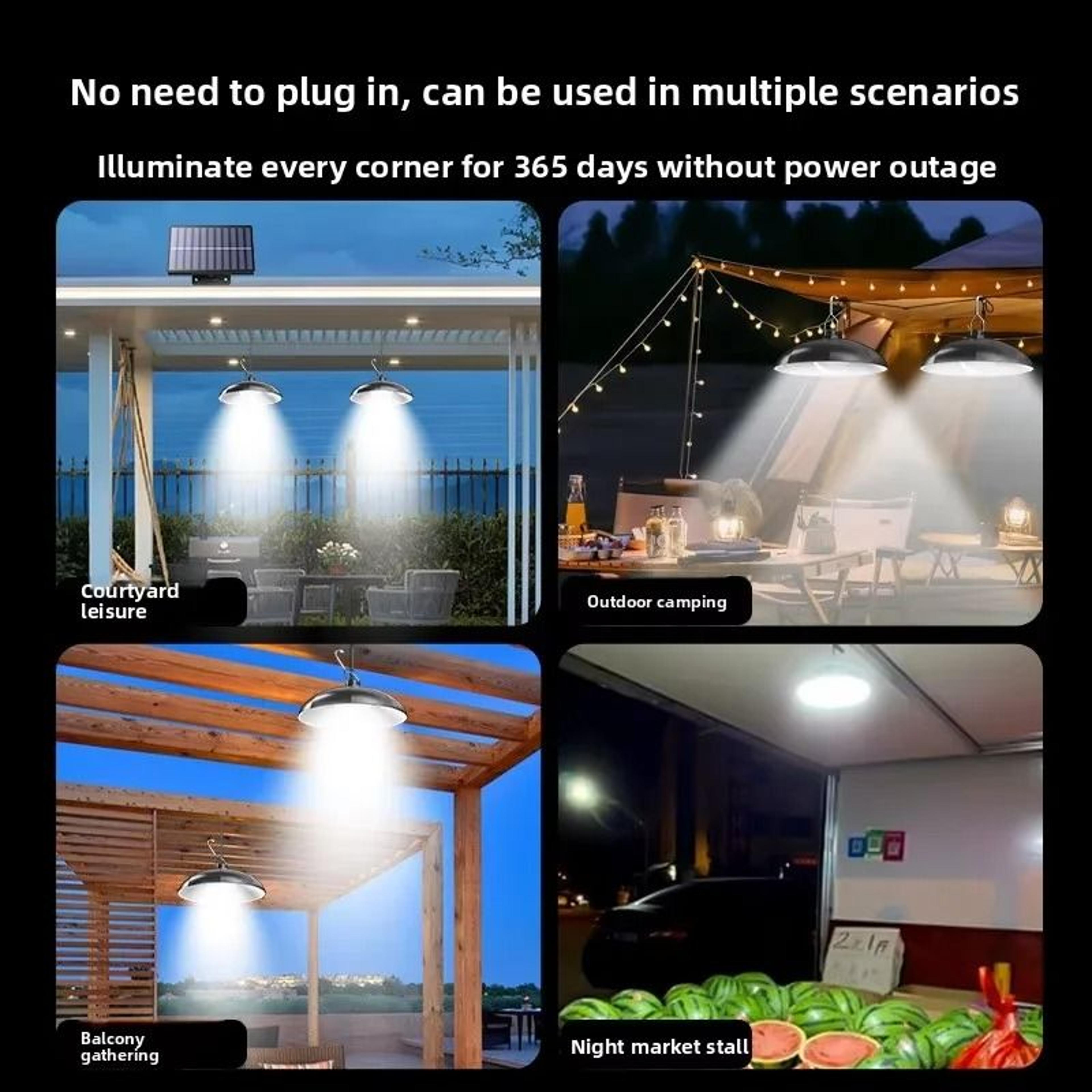 SplitType Dual Head Solar Pendant Light With Remote Control Indoor  Outdoor Waterproof 5