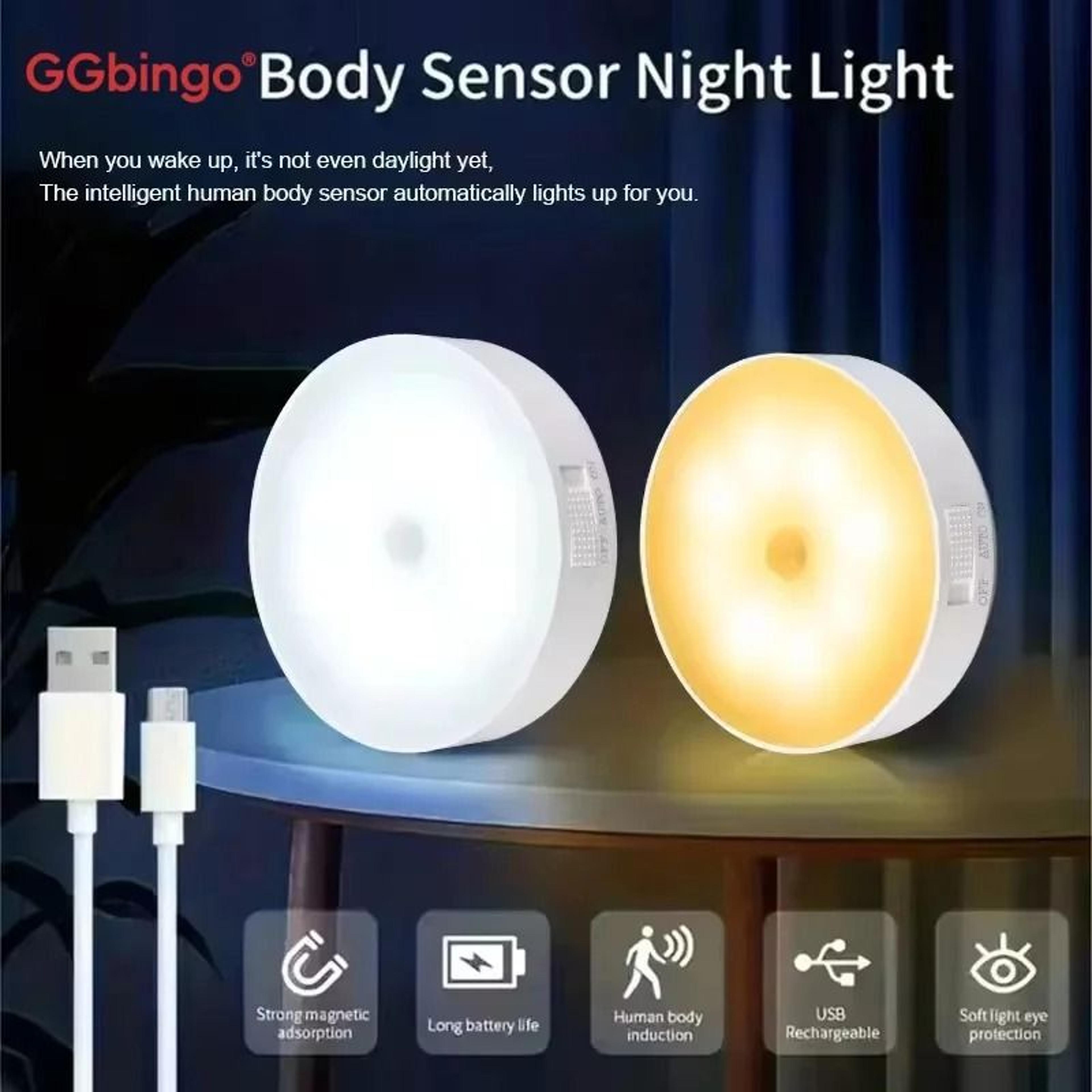 ggbingo type-c rechargeable wireless motion sensor led cabinet & closet light
