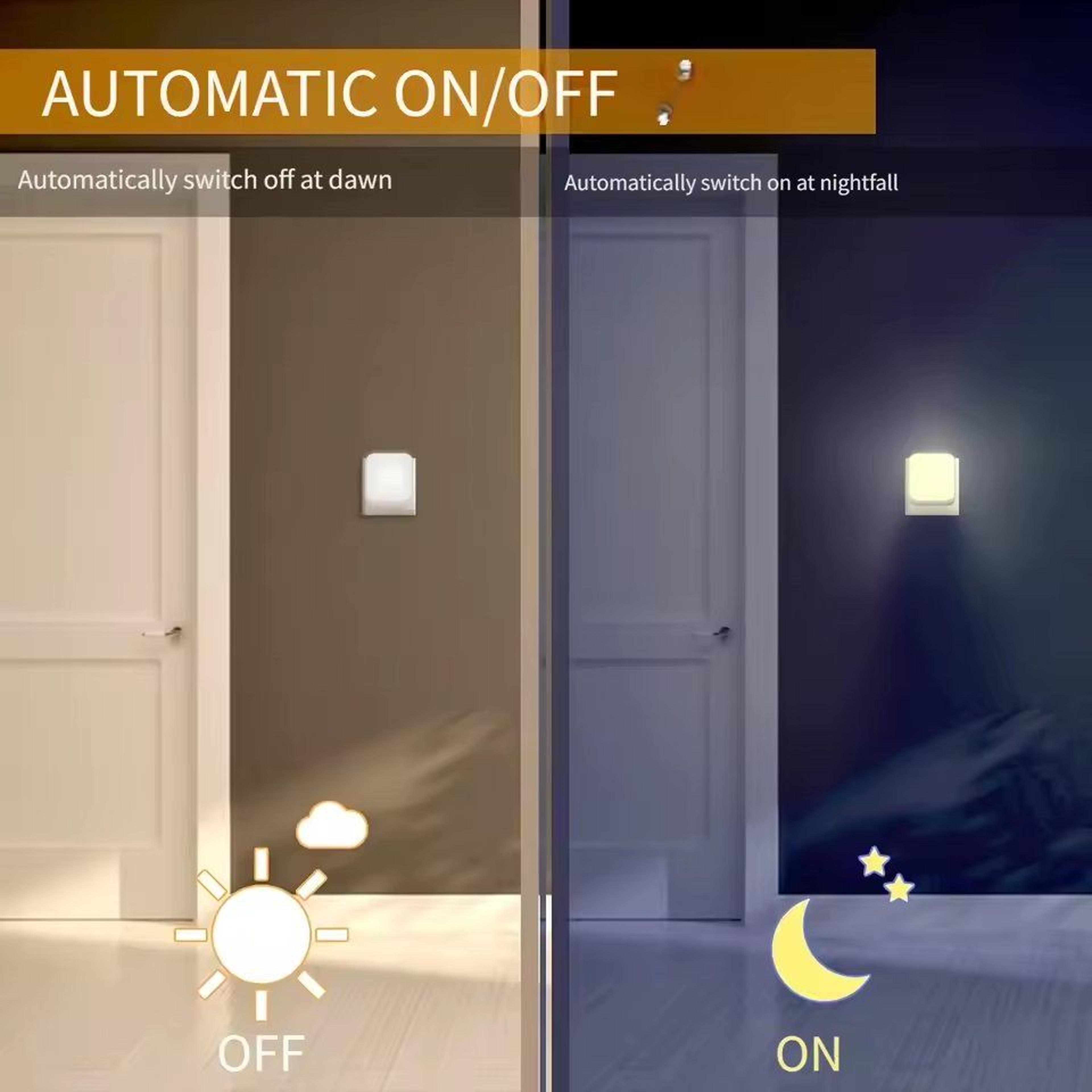PlugIn Dimmable LED Night Light With DusktoDawn Motion Sensor 3 Brightness Levels 5