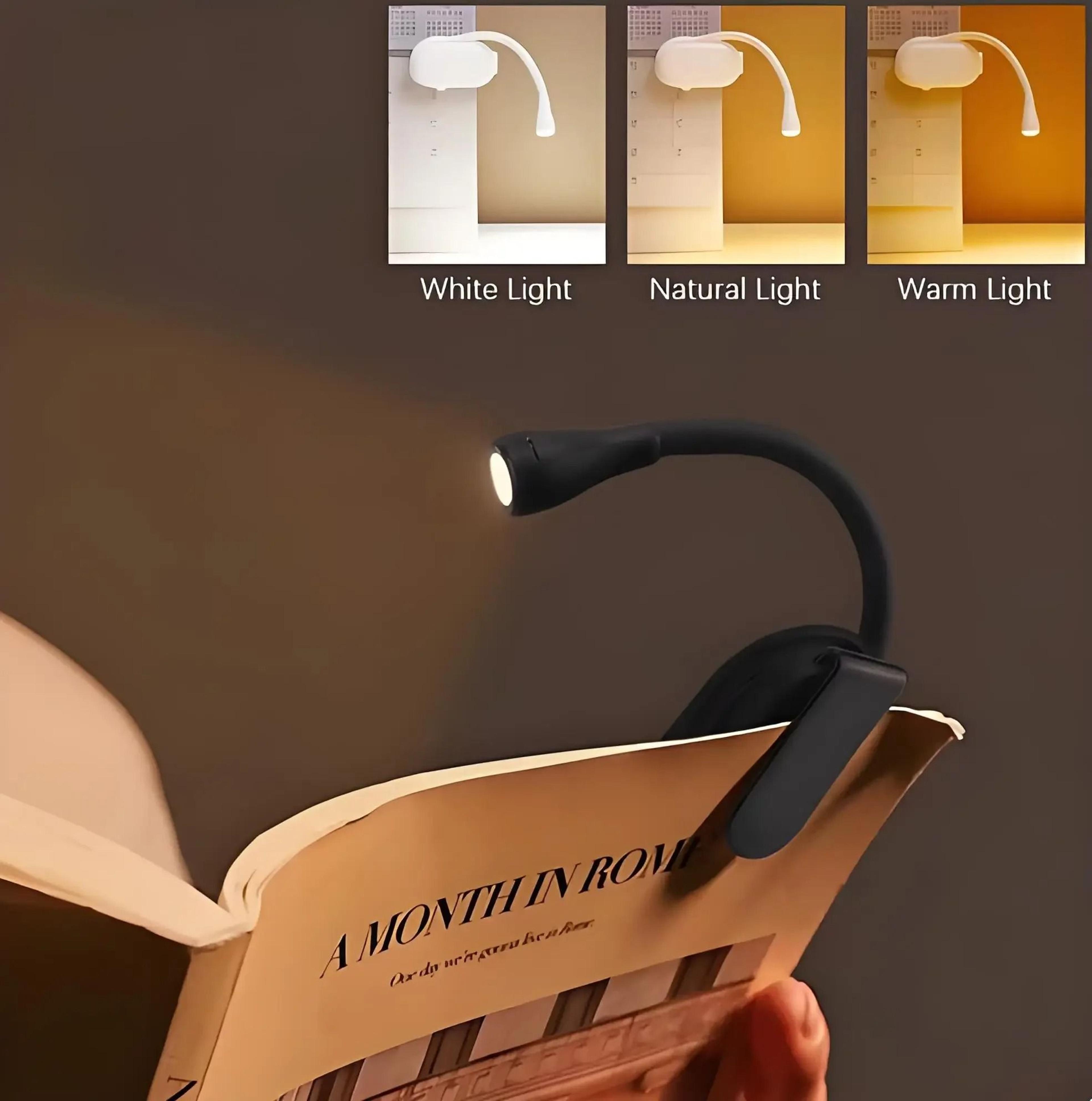 HPH Mini ClipOn LED Book Light USB Rechargeable  Stepless Dimmable Reading Lamp 2