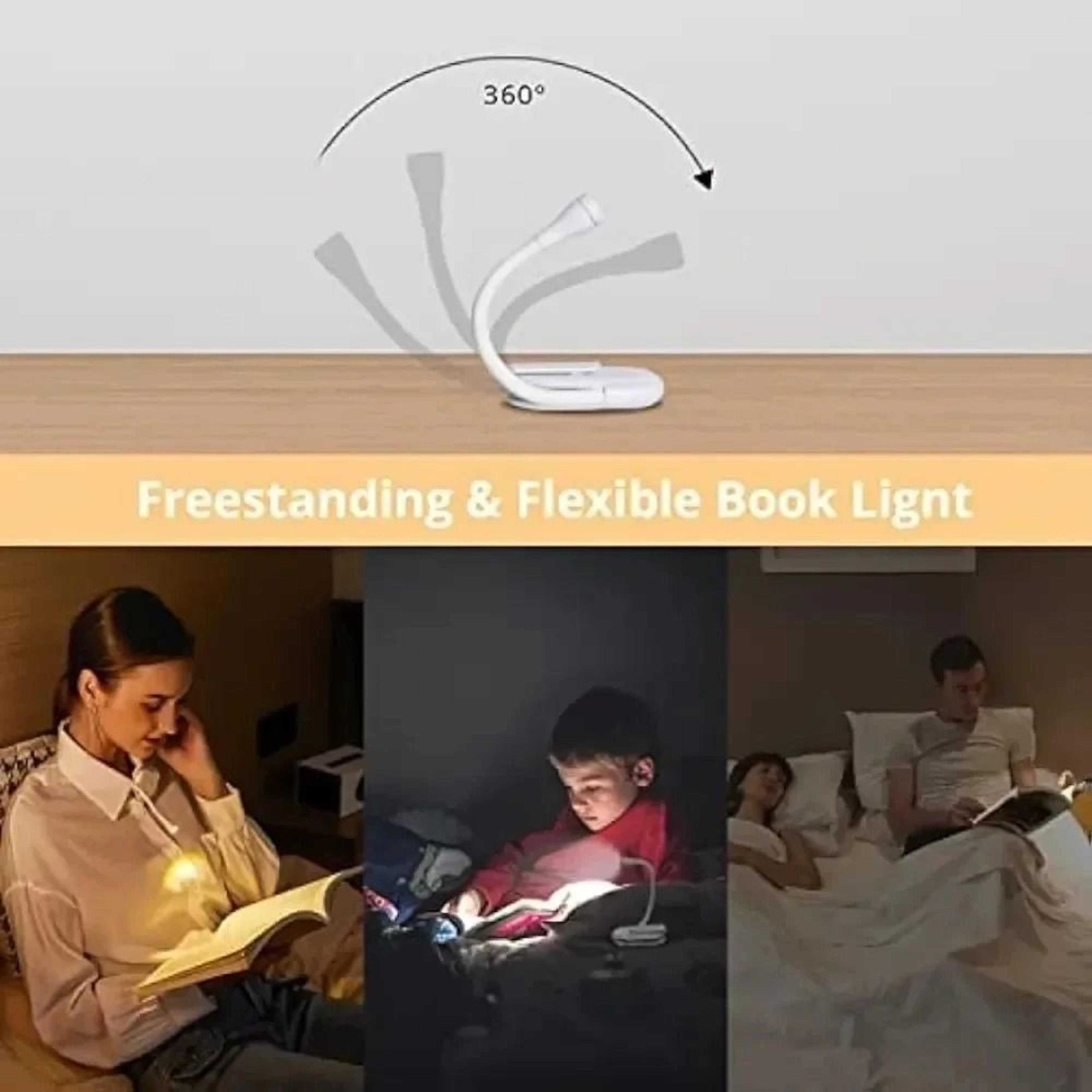 HPH Mini ClipOn LED Book Light USB Rechargeable  Stepless Dimmable Reading Lamp 4