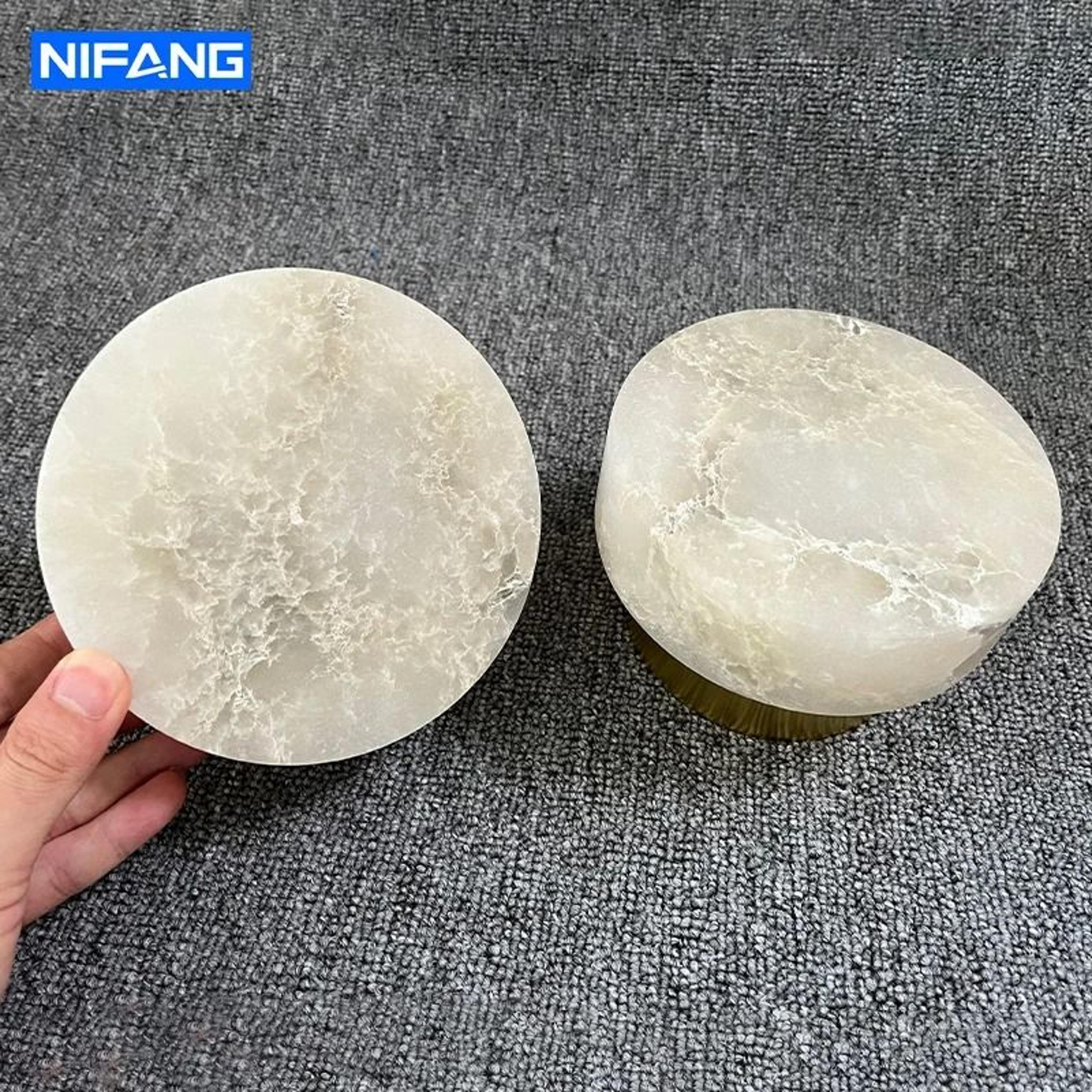 Modern Nordic Natural Spanish Marble Round Wall Sconce Lamp 5