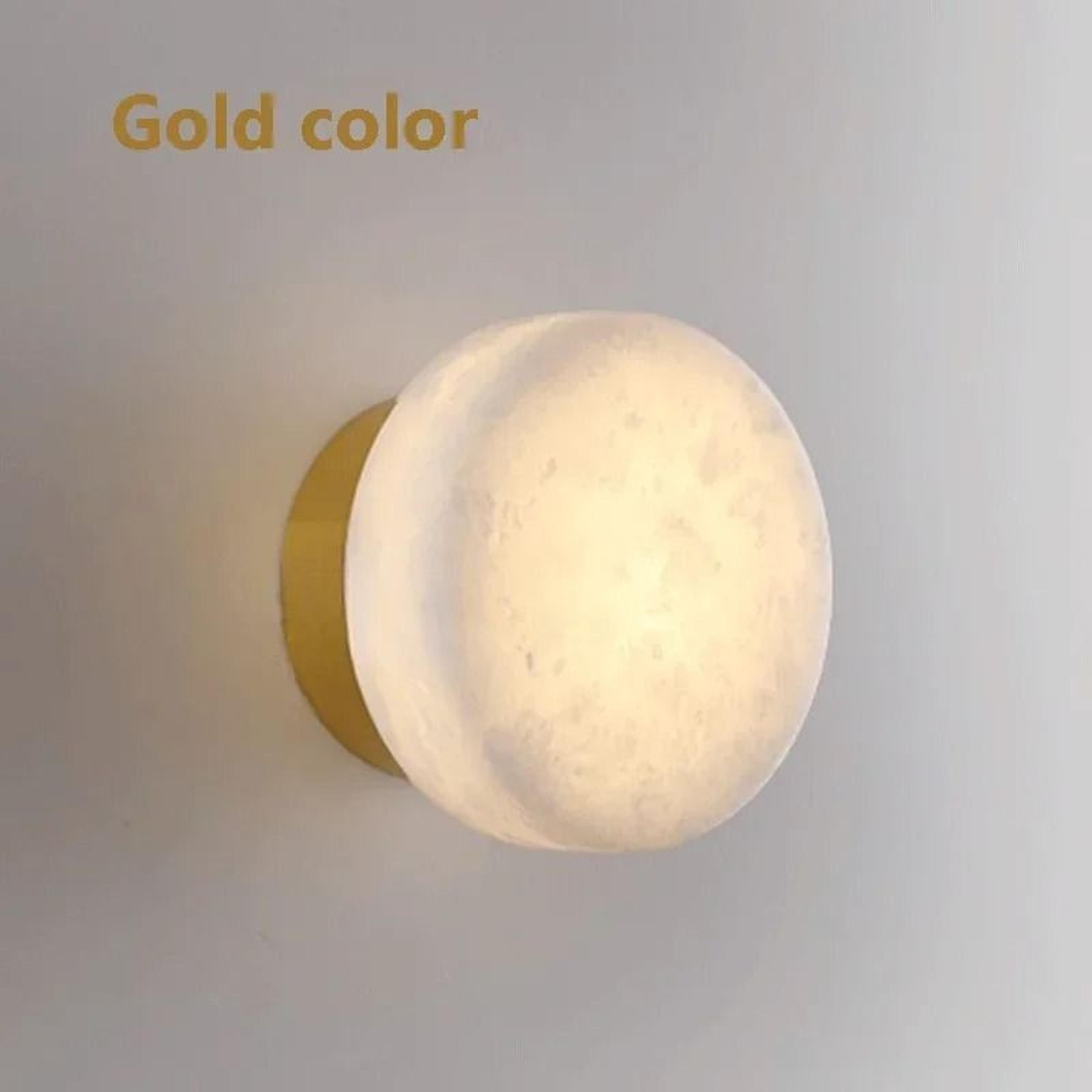 Modern Nordic Natural Spanish Marble Round Wall Sconce Lamp 6