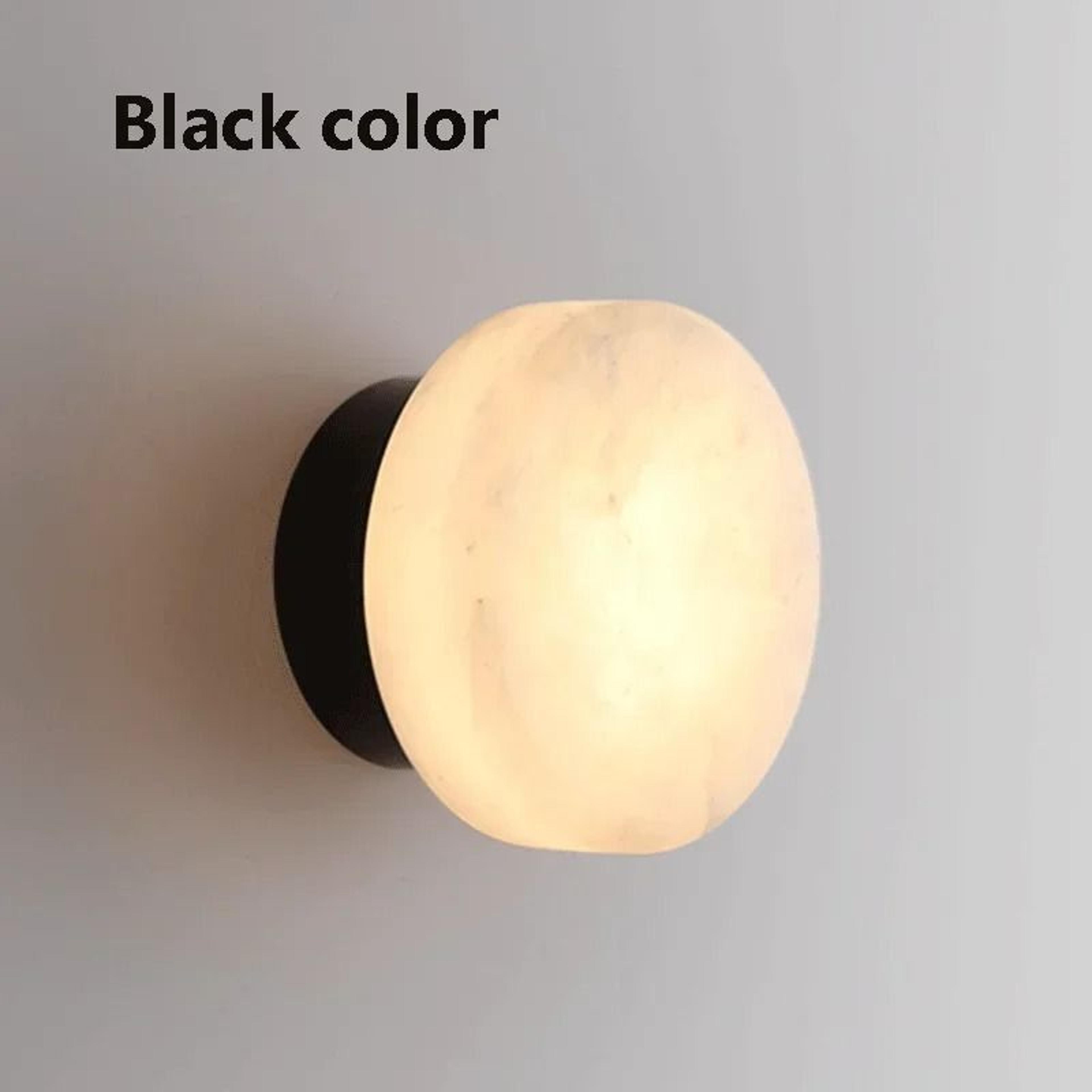 Modern Nordic Natural Spanish Marble Round Wall Sconce Lamp 7
