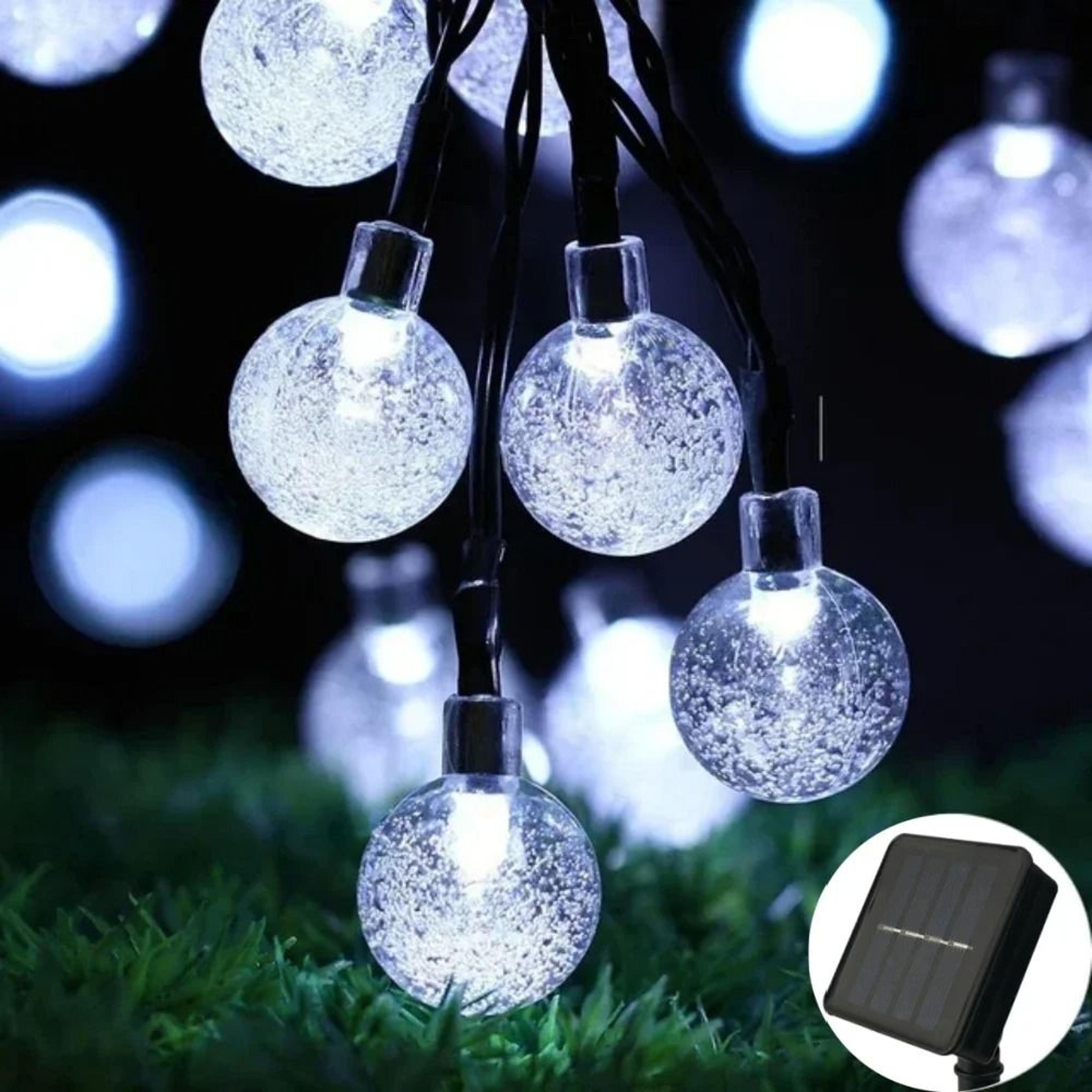 Solar Crystal Globe LED String Lights 60 LED 8 Modes IP65 Waterproof 8