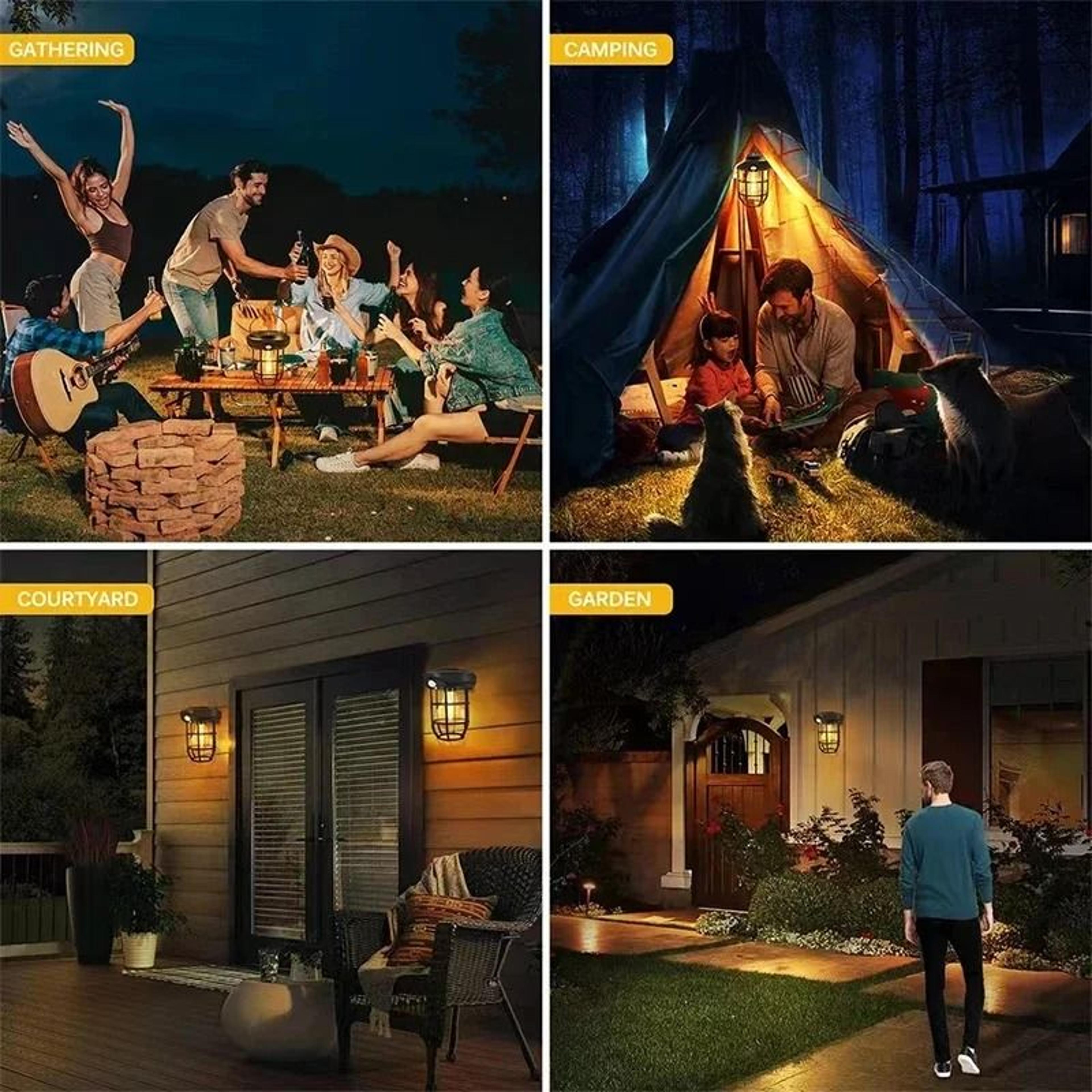 3in1 Outdoor Solar Tungsten Wall Lawn  Floor Lamp LED Motion Sensor Garden Light 5