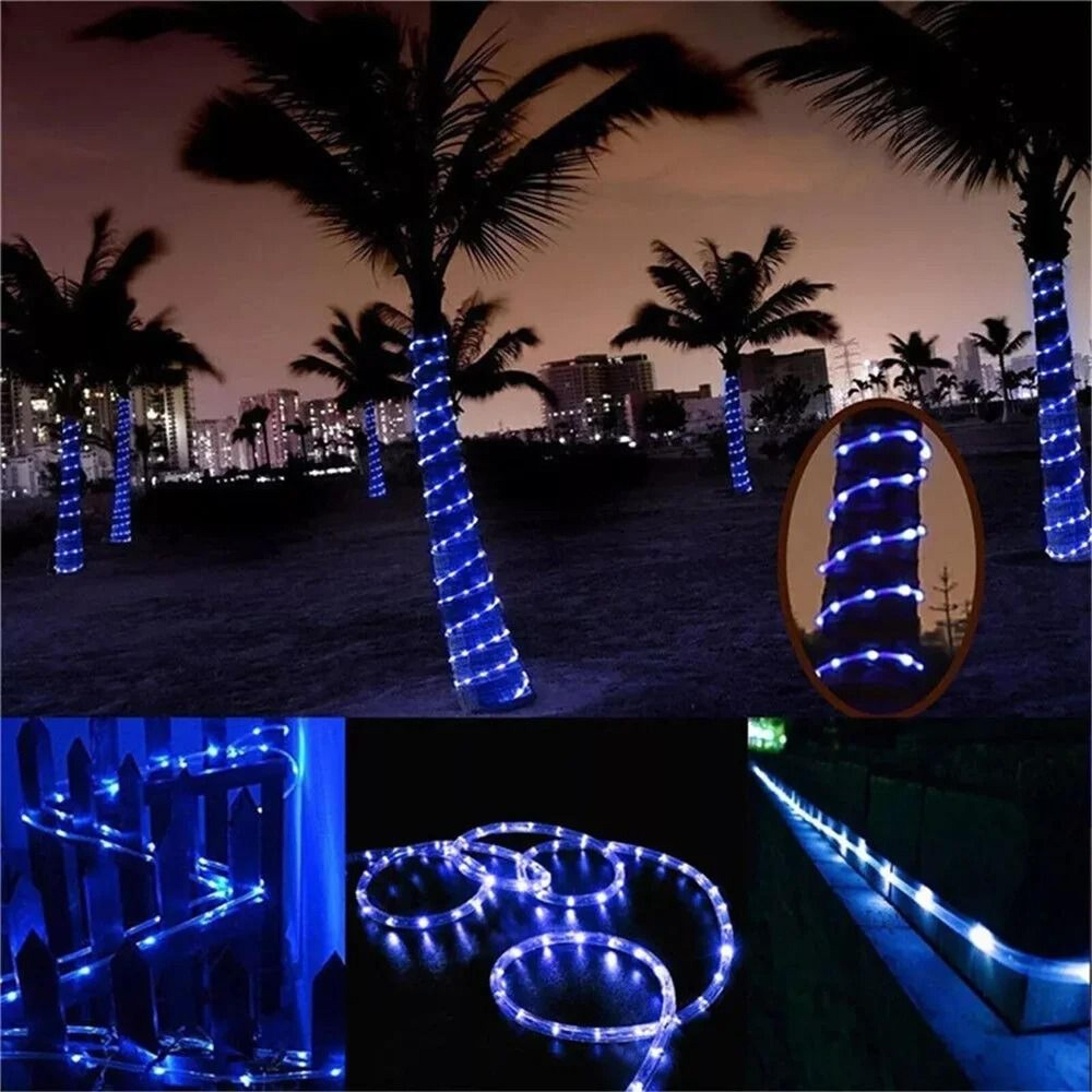 Solar Outdoor Blue 300 LED PVC Tube Rope Lights Waterproof Fairy String Lights 5
