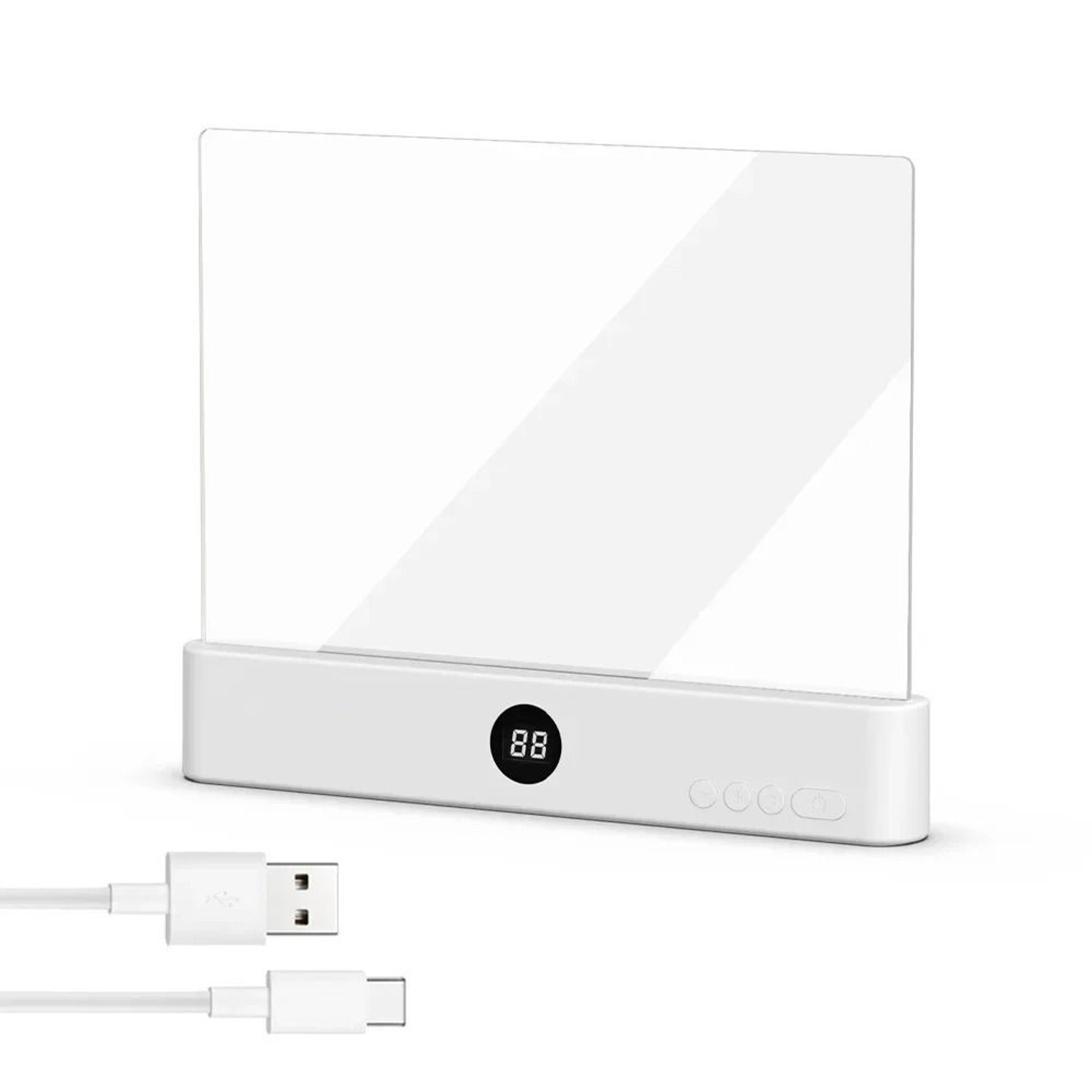2in1 LED Flat Panel Book Light Rechargeable Night Vision Reading Lamp 7