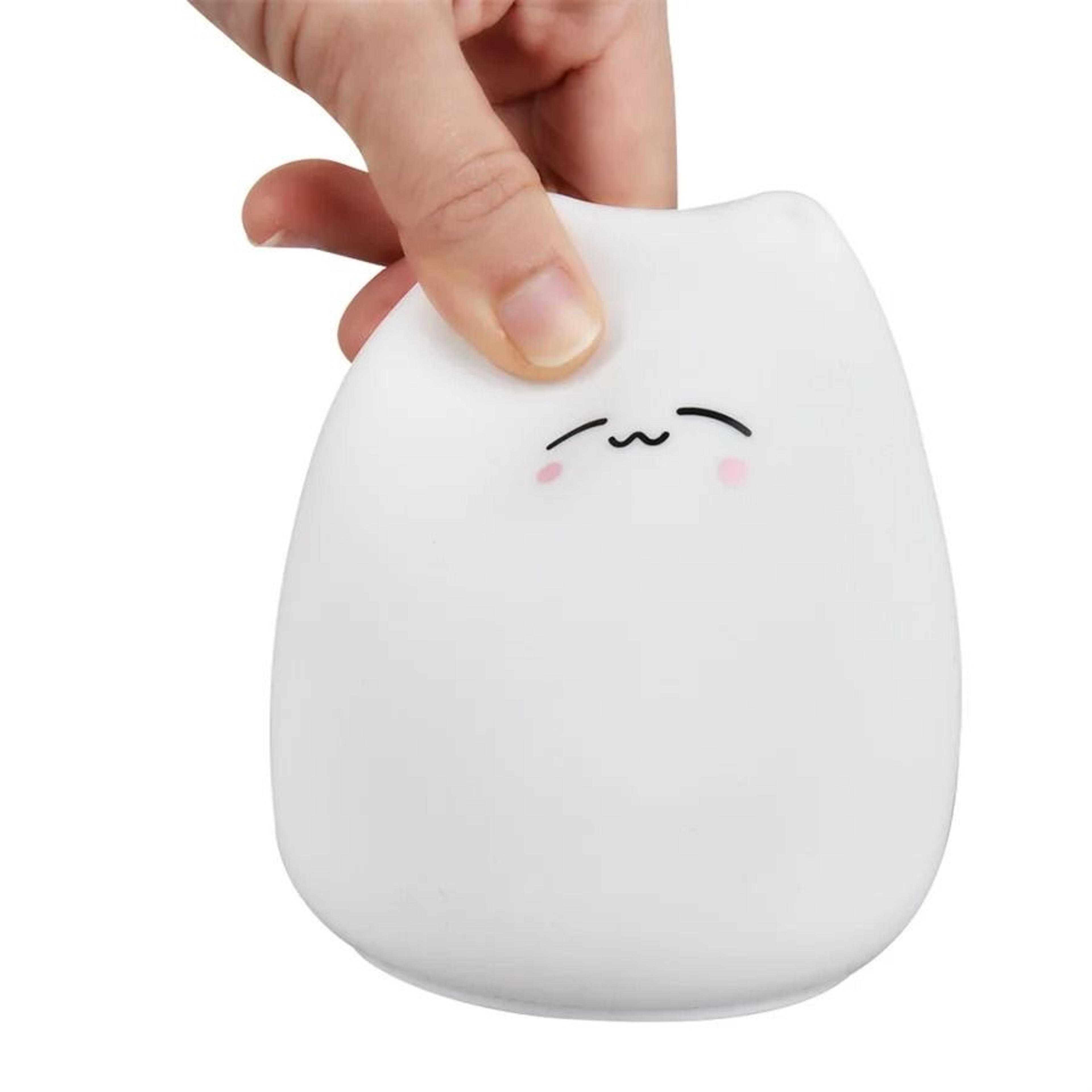 Soft Silicone Cartoon Cat LED Night Light 7Color Touch Sensor Nursery Lamp 4