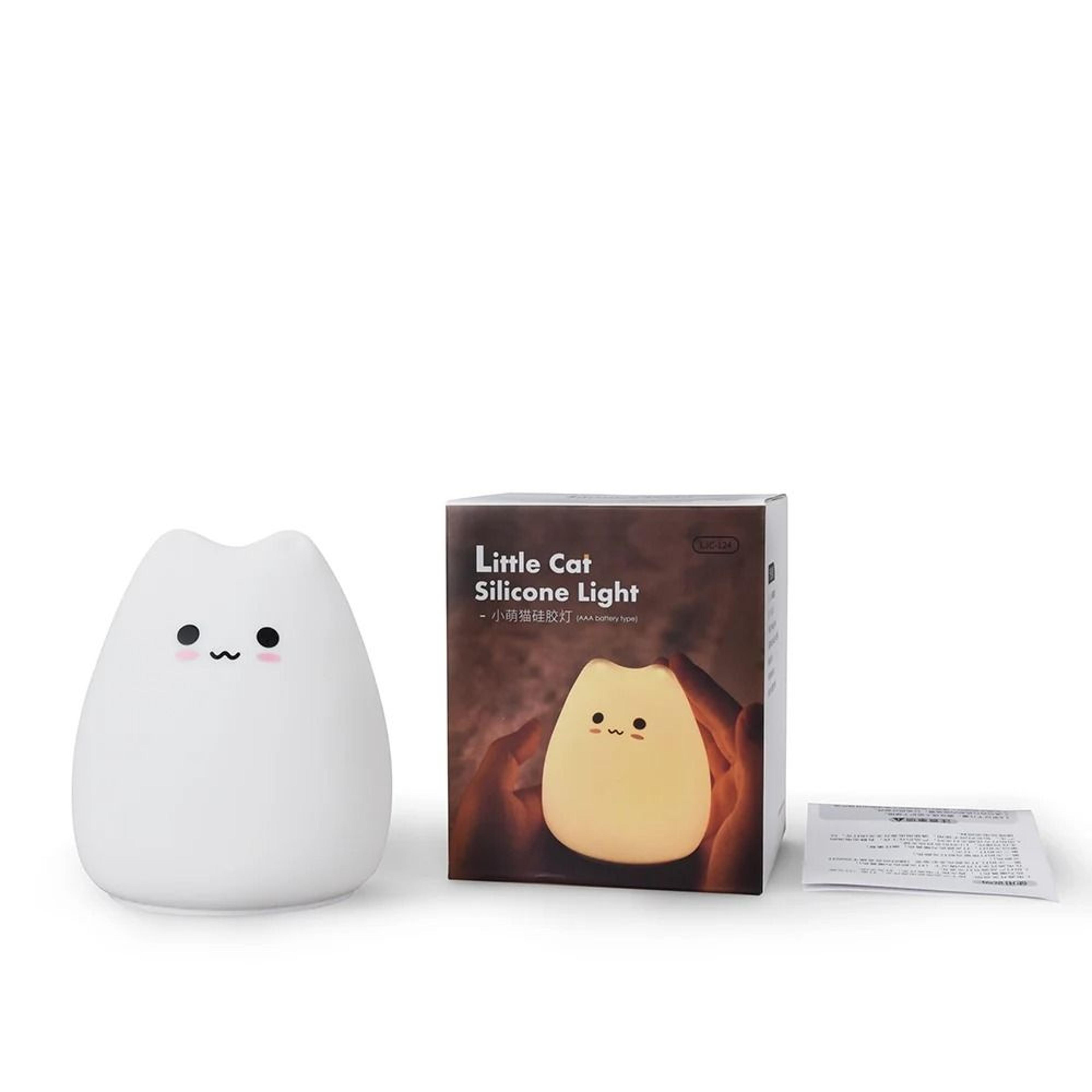 Soft Silicone Cartoon Cat LED Night Light 7Color Touch Sensor Nursery Lamp 5